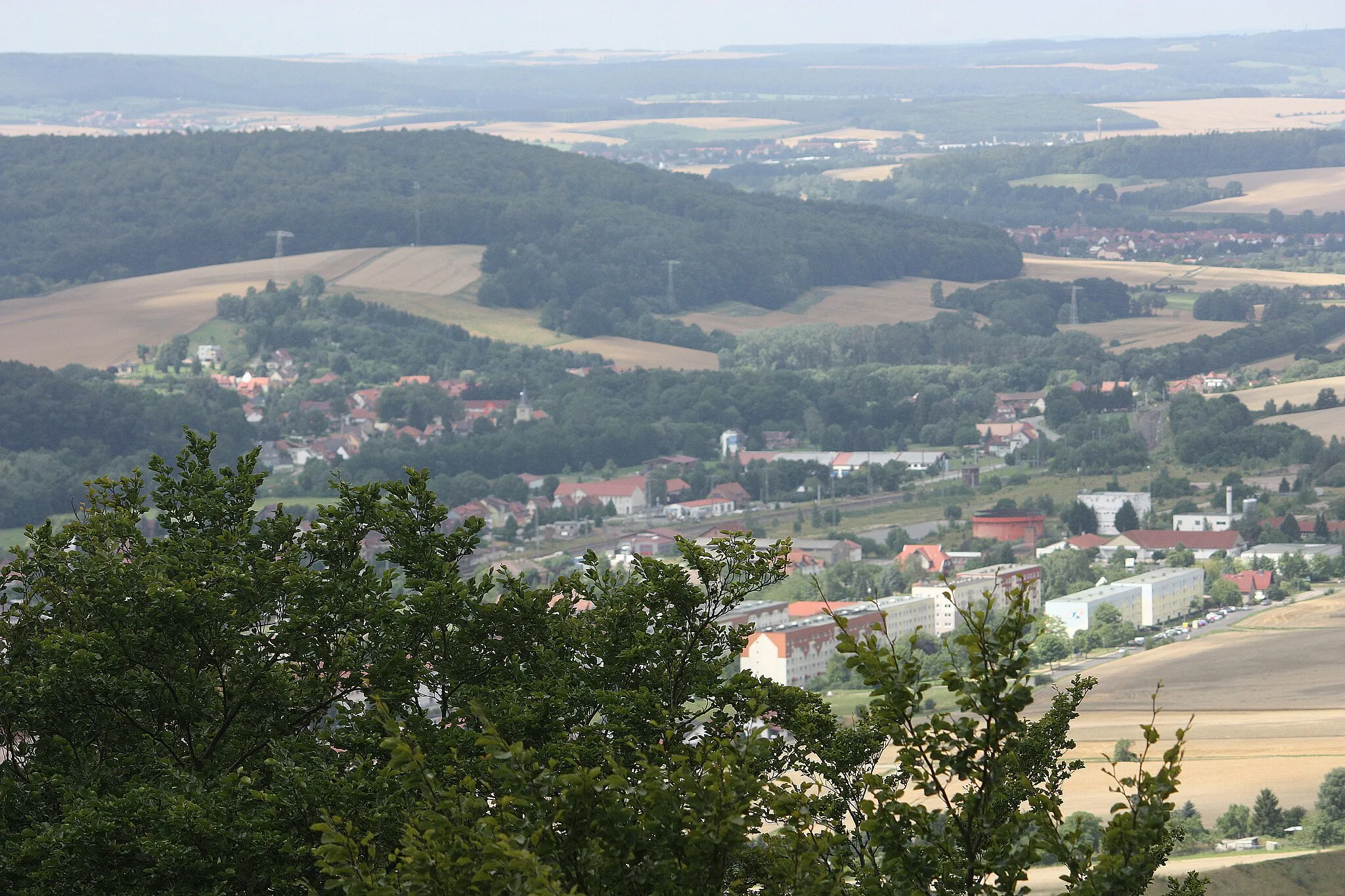 Photo showing: Bleicherode, Gebraer Kopf (mountain), view to Sollstedt and Wülfingerode