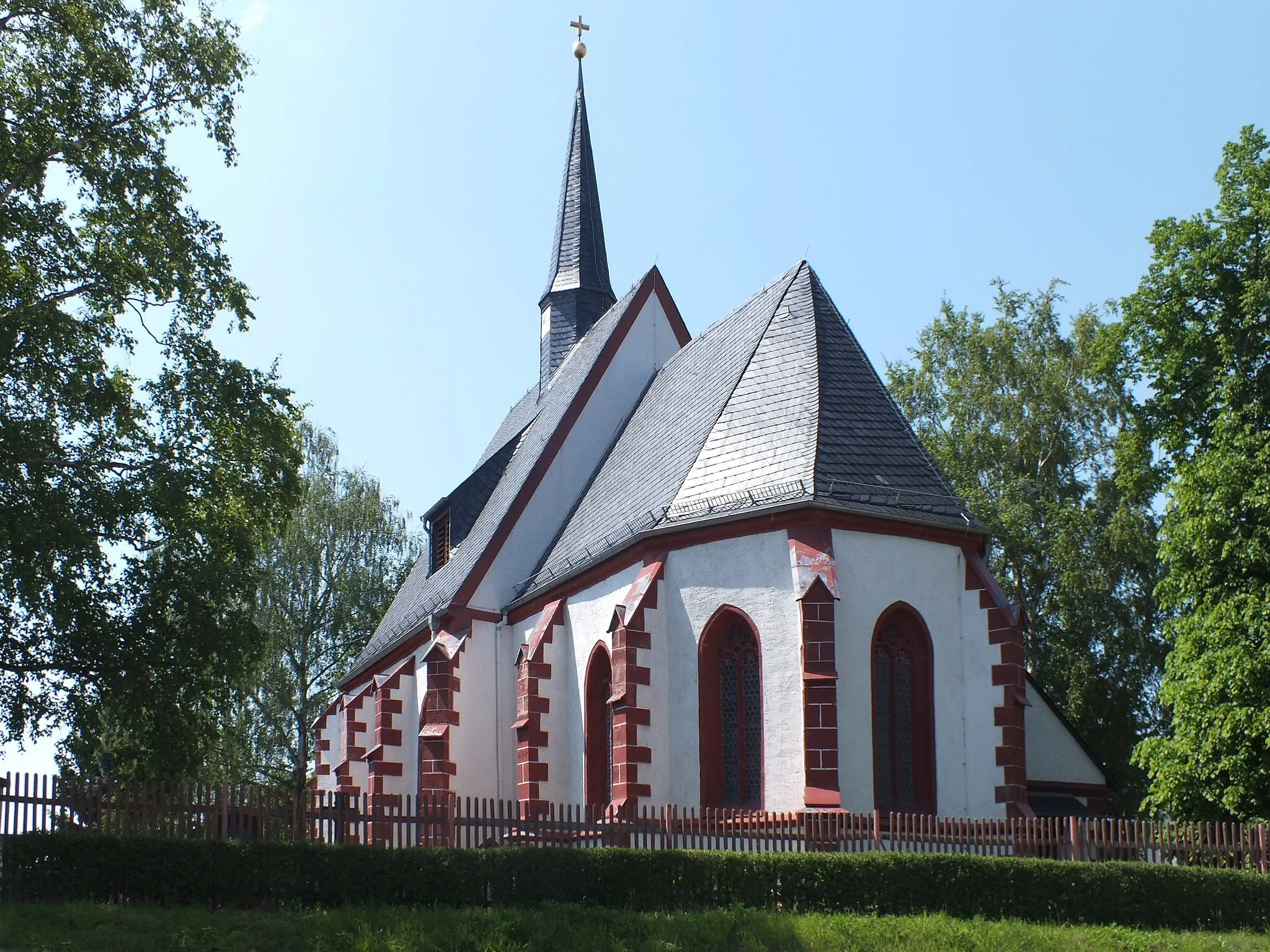 Photo showing: Die St. Stephanus-Kirche in Wyhra