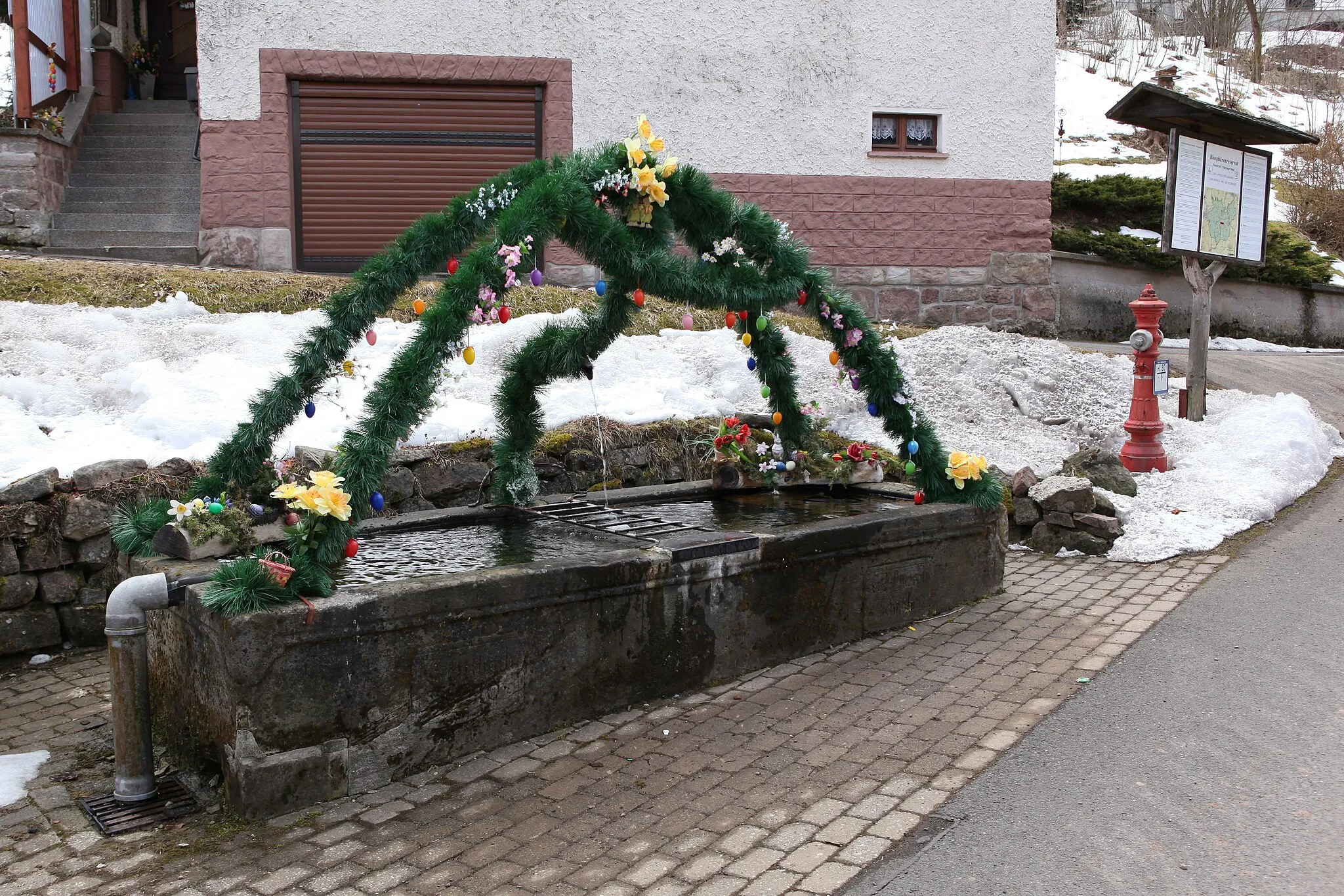 Photo showing: Dorfbrunnen in Silbach, Ot von Nahetal-Waldau, Landkreis Hildburghausen
