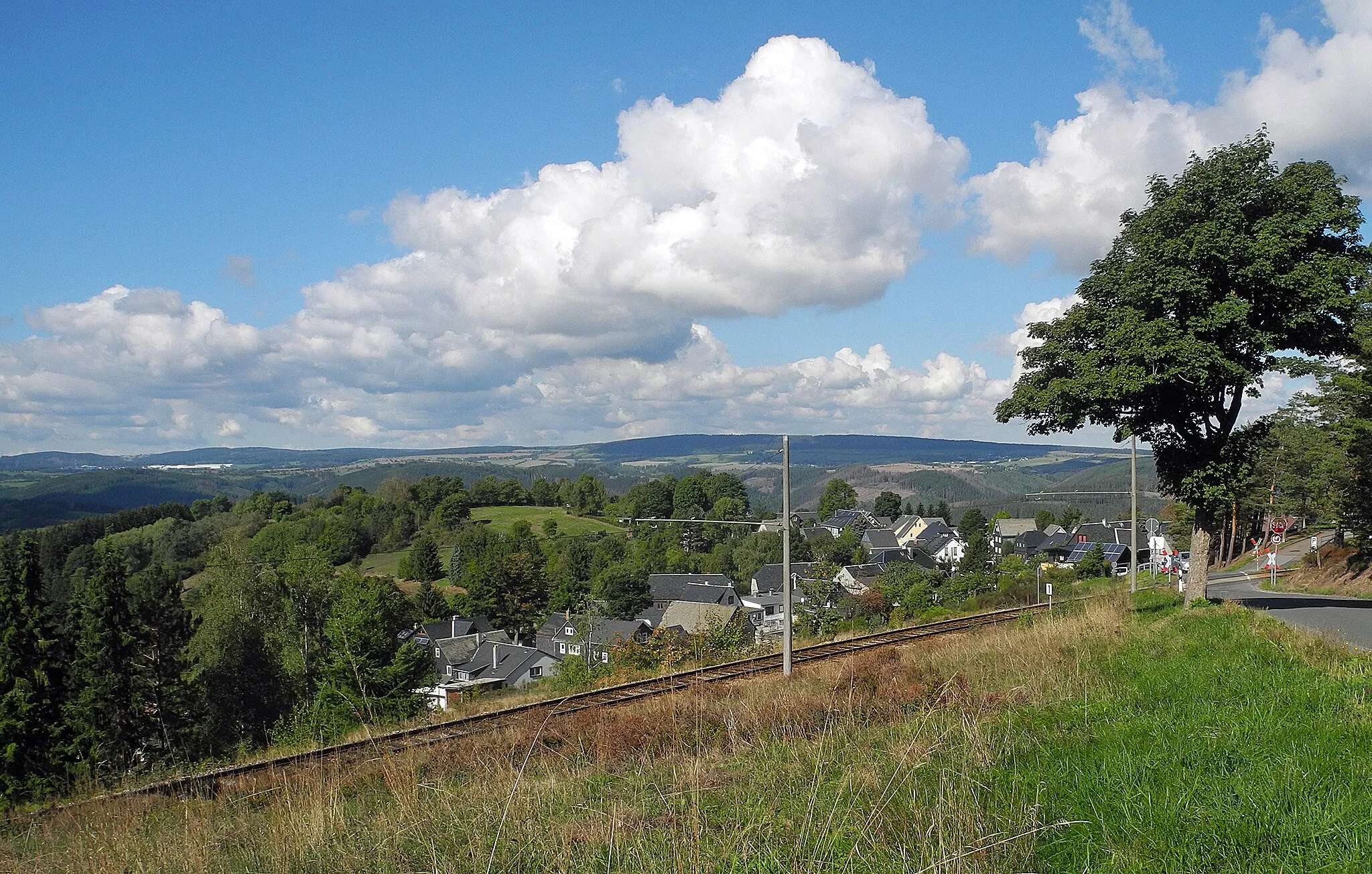 Photo showing: Blick von Lichtenhain/Bergbahn zum Langen Berg