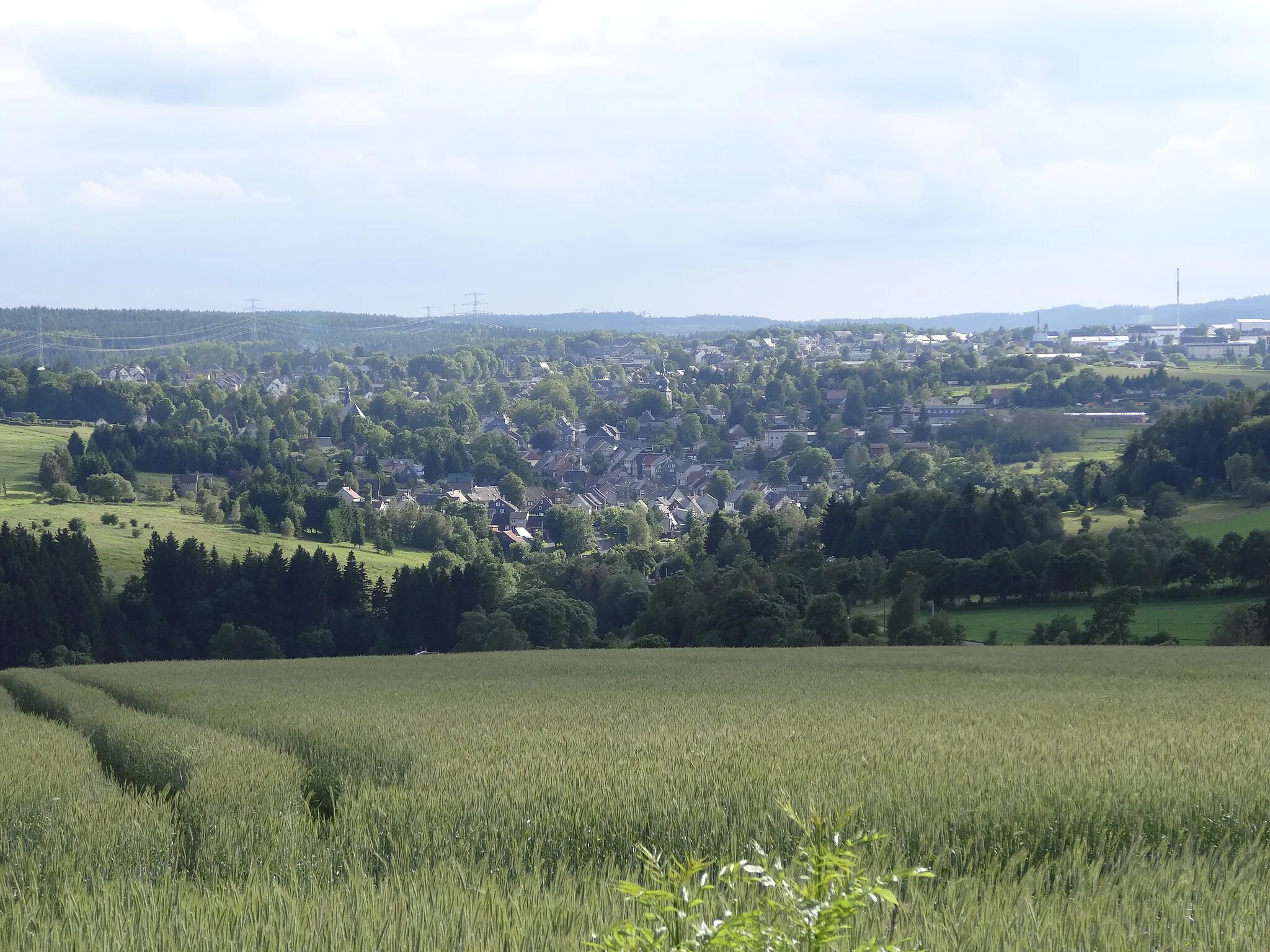 Photo showing: View on Großbreitenbach, Thuringia, Germany