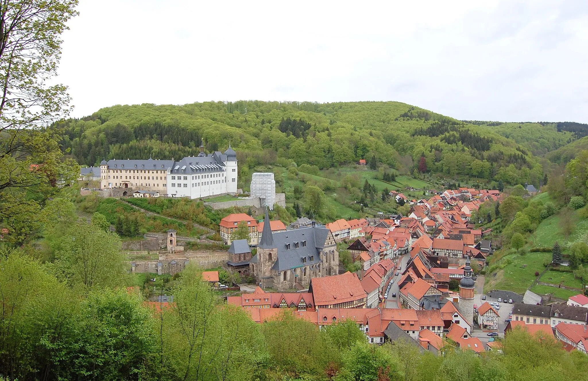 Photo showing: Blick von der Lutherbuche auf Stolberg