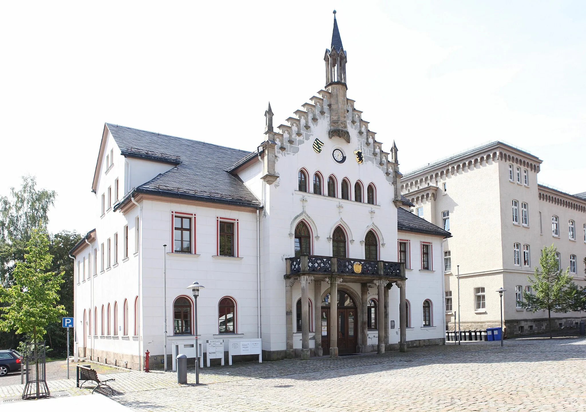 Photo showing: Altes Rathaus, neugotischer Massiv- und Fachwerkbau, 1844/45 von Carl Alexander von Heideloff, Sonneberg, Marktplatz 1
