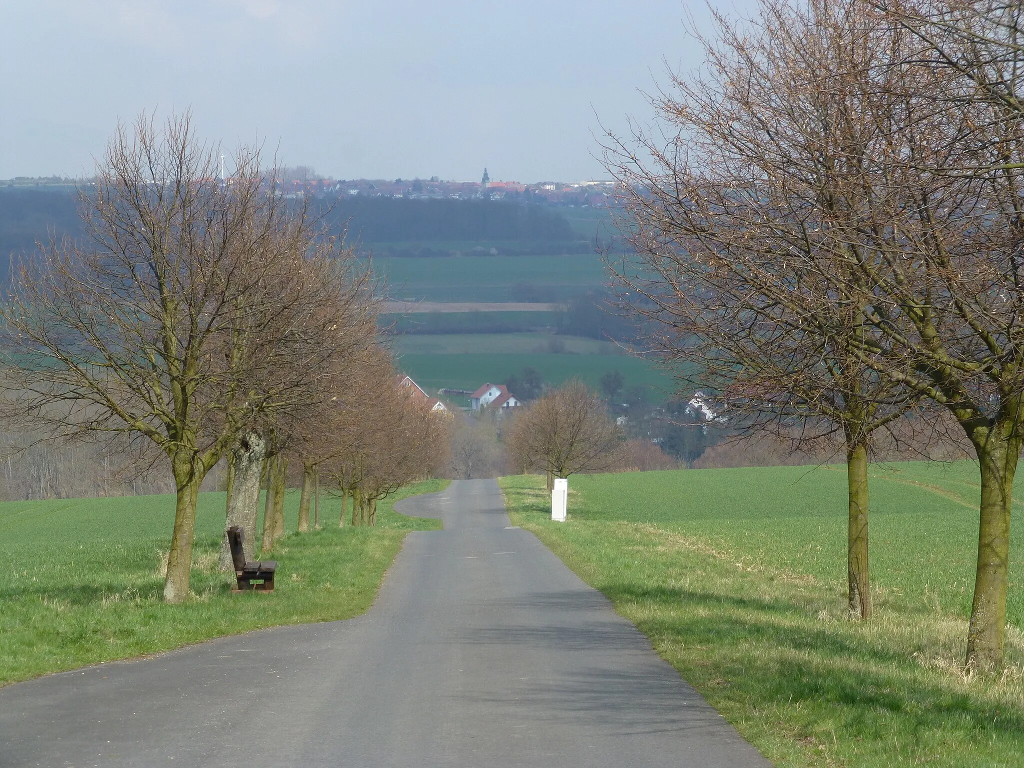 Photo showing: Blick über Zella im Unstruttal nach Beberdtsdt