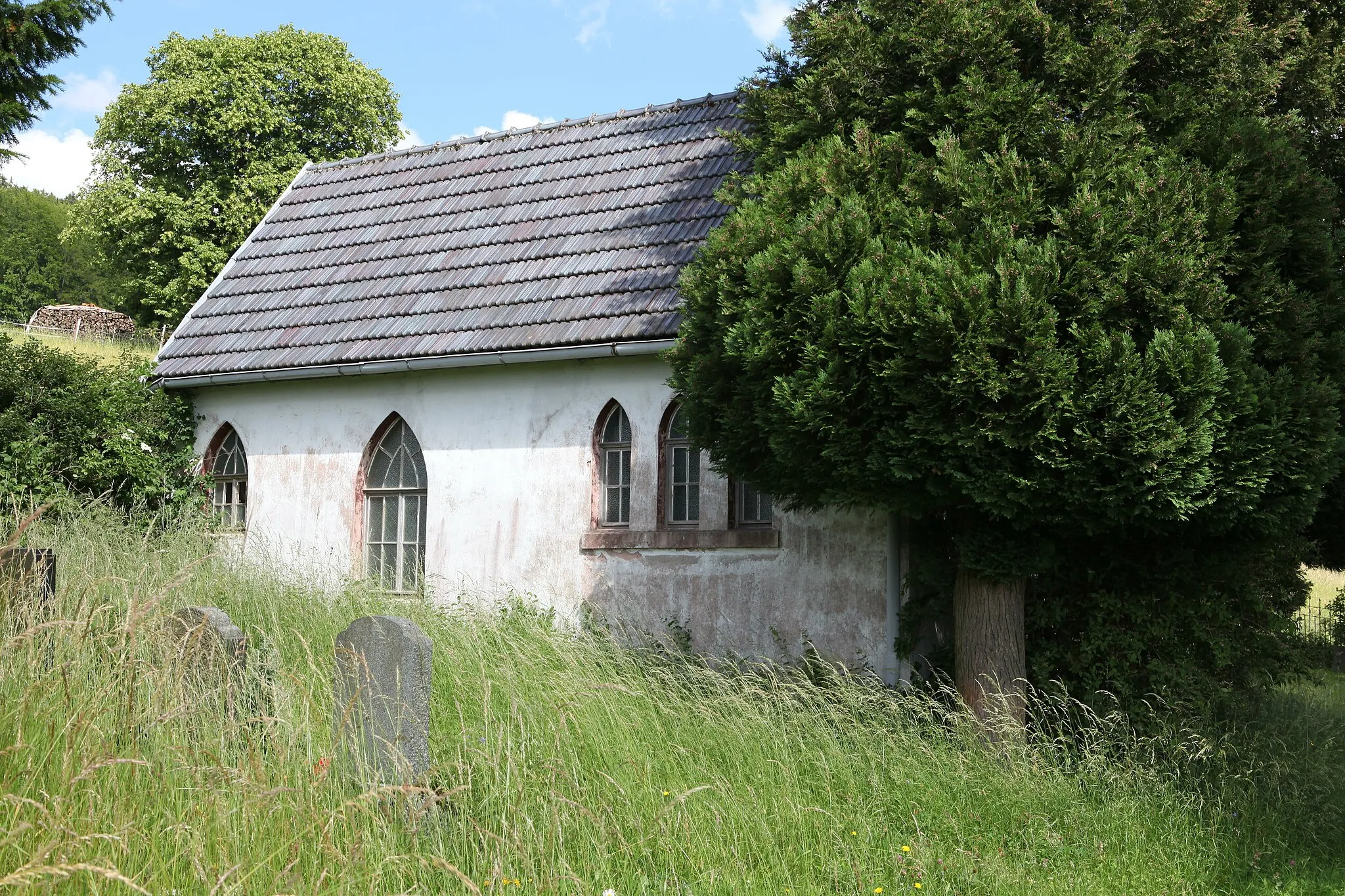 Photo showing: Leichenhalle Friedhof Meschenbach, OT von Frankenblick