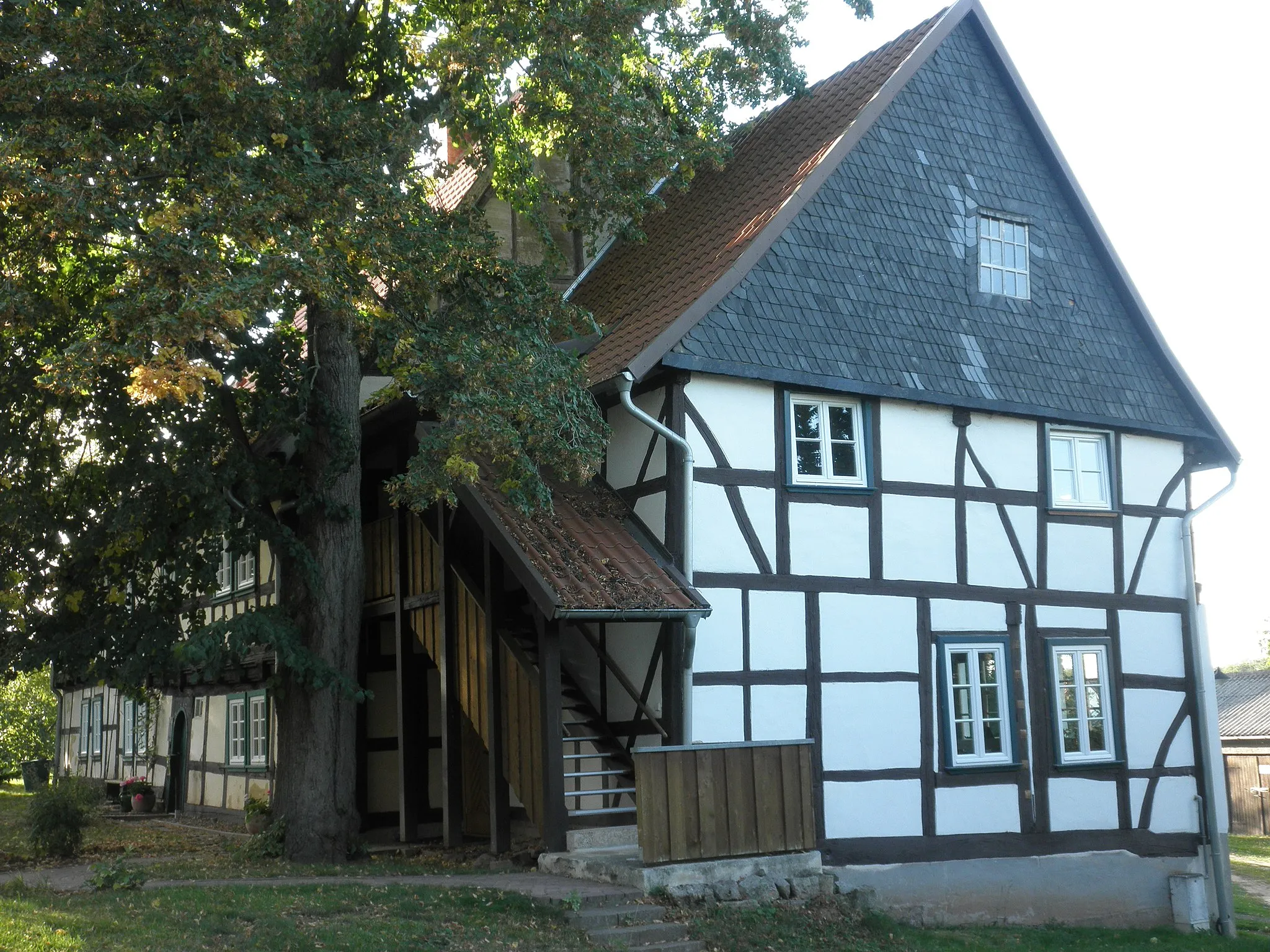 Photo showing: Half timbered House in Großwechsungen (Werther) in Thuringia