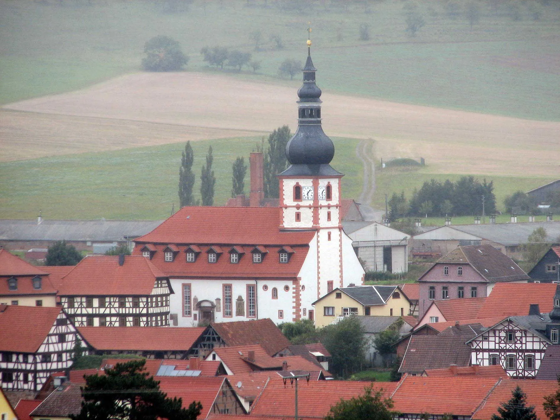 Photo showing: Village of Helmerhausen/Rhönblick