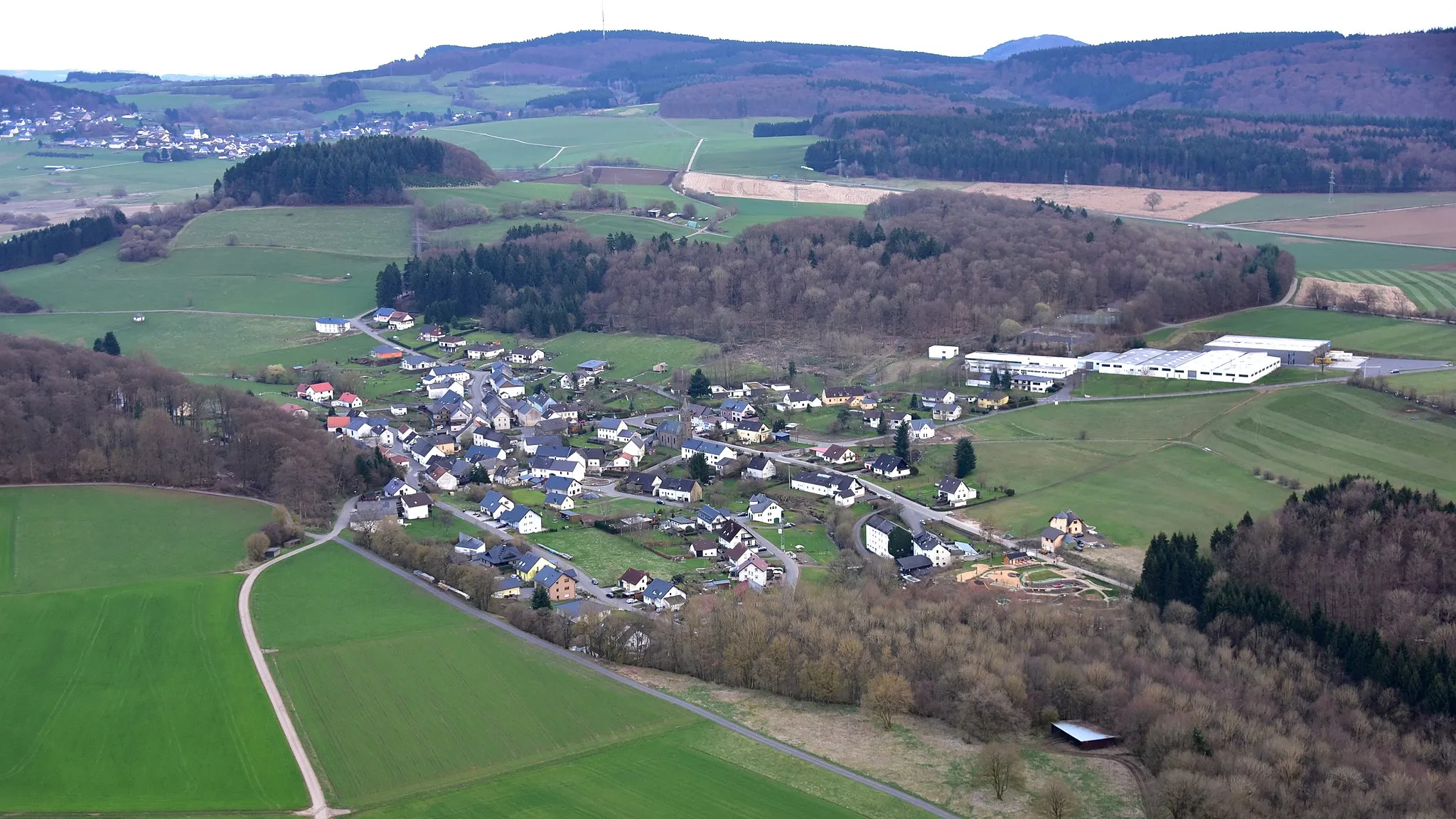 Photo showing: Berlingen (Eifel), Luftbild (2016)