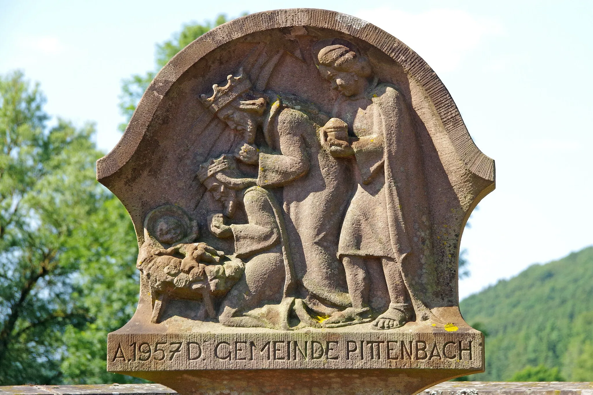 Photo showing: Pittenbach, Dreikönigs-Bildstock (1957)