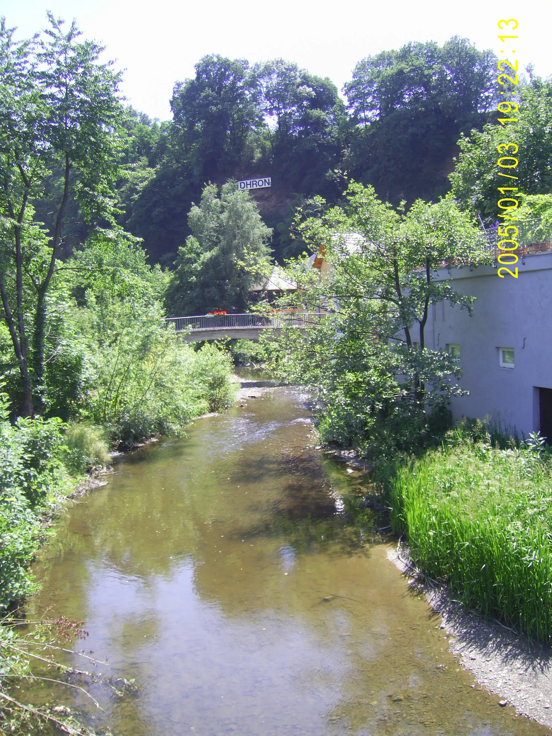 Photo showing: River Dhron in the Hunsrück landscape, Germany.