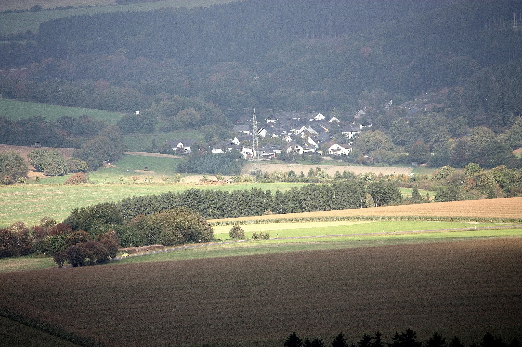 Photo showing: Morbach, view from forest "Idarwald" to Rapperath