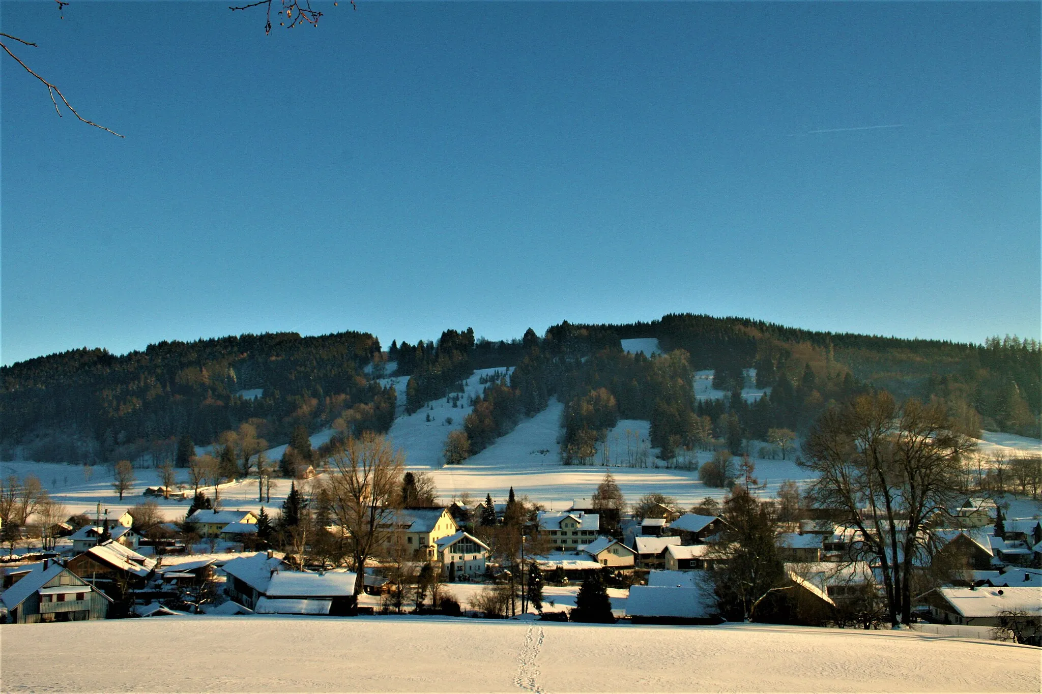 Photo showing: Laubenberg vom Eichenknobel aus fotografiert, davor Grünenbach