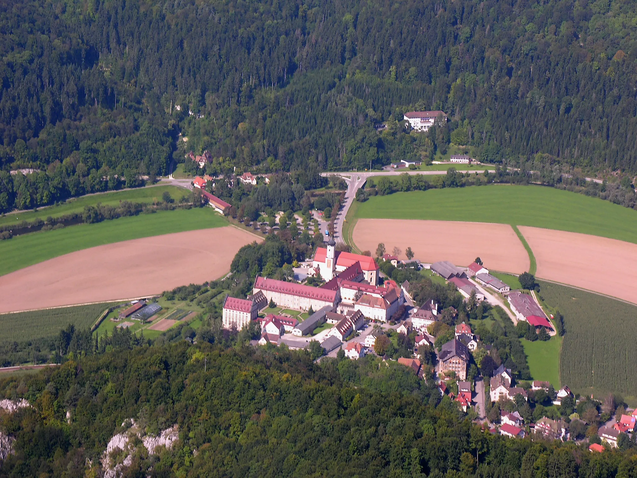 Photo showing: Germany, Baden-Württemberg,

aerial view of Beuron