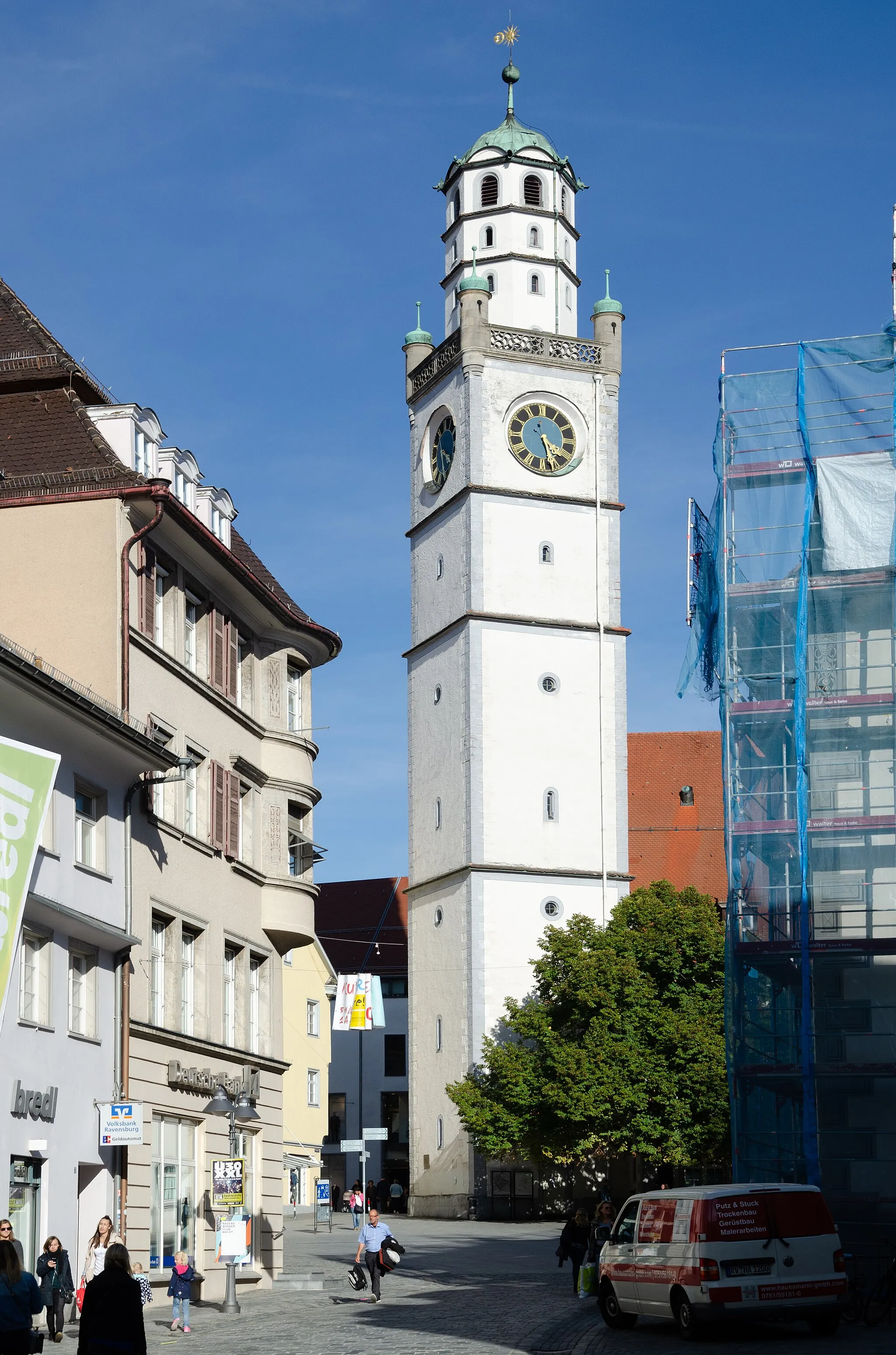 Photo showing: Tower in the city centre of Ravensburg, Germany.