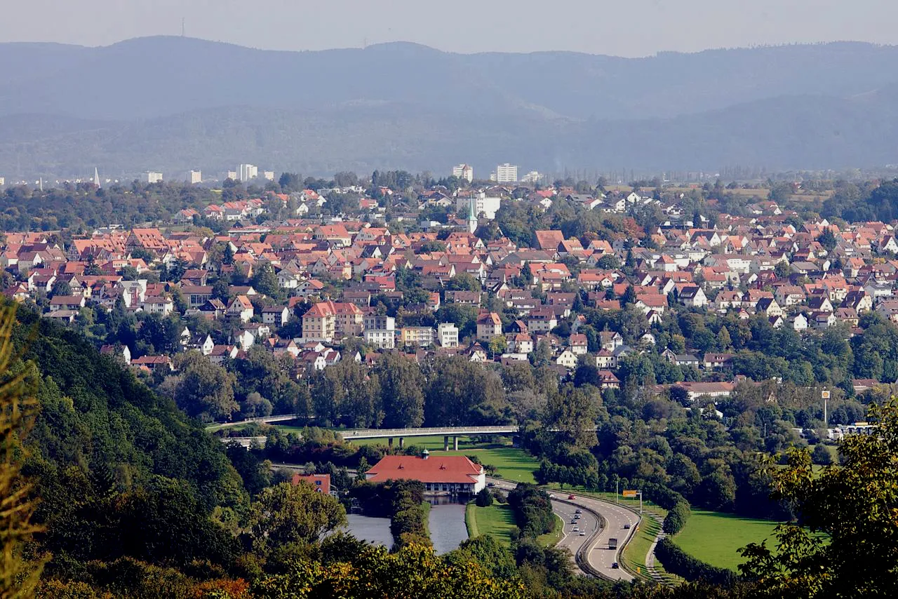 Photo showing: Kirchentellinsfurt view from Pfrondorf.