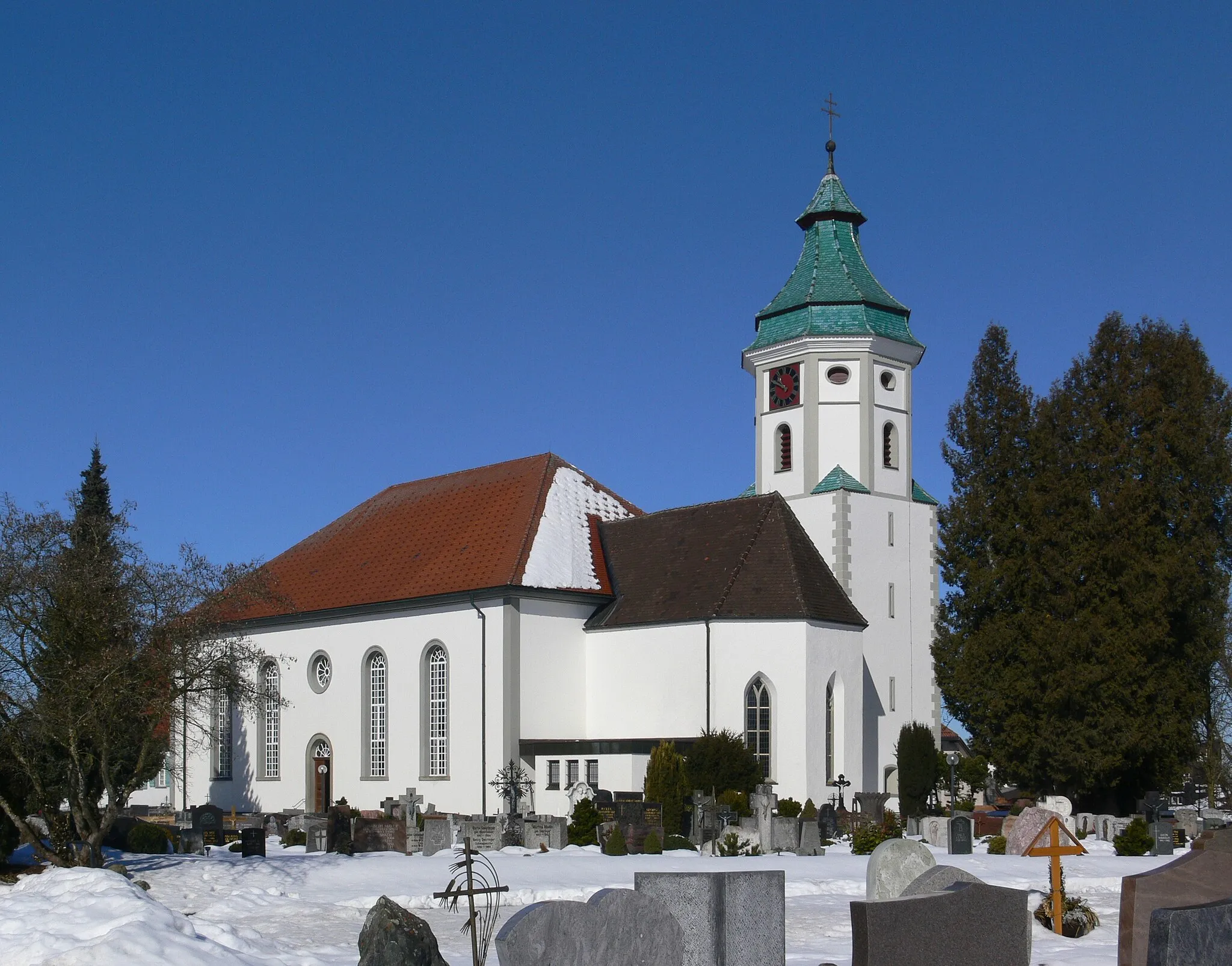 Photo showing: Pfarrkirche St. Gallus und Nikolaus, Grünkraut, Landkreis Ravensburg