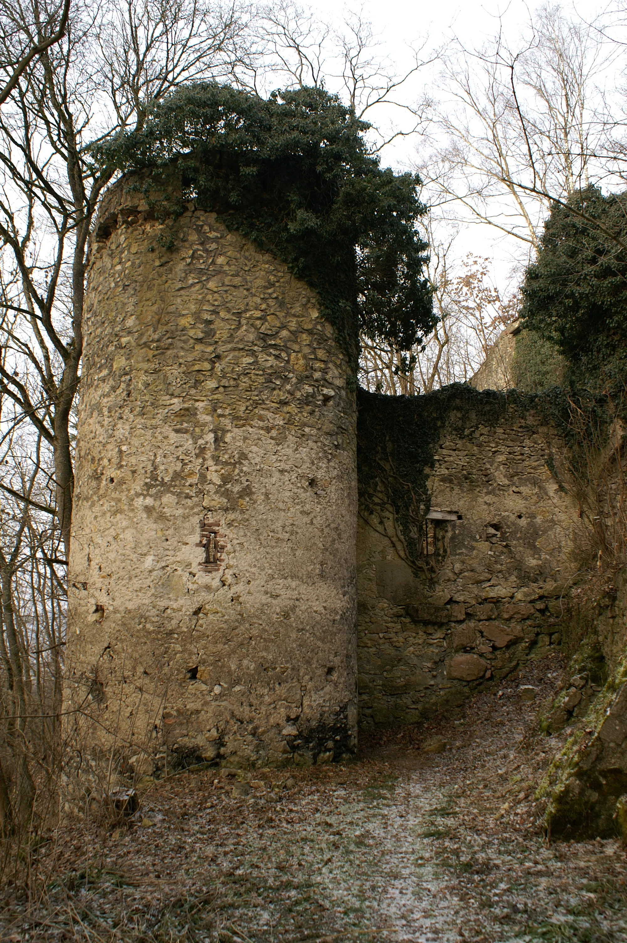 Photo showing: Dieser Turm am südöstlichen Rand der Burg Klingenstein ist noch gut erhalten
