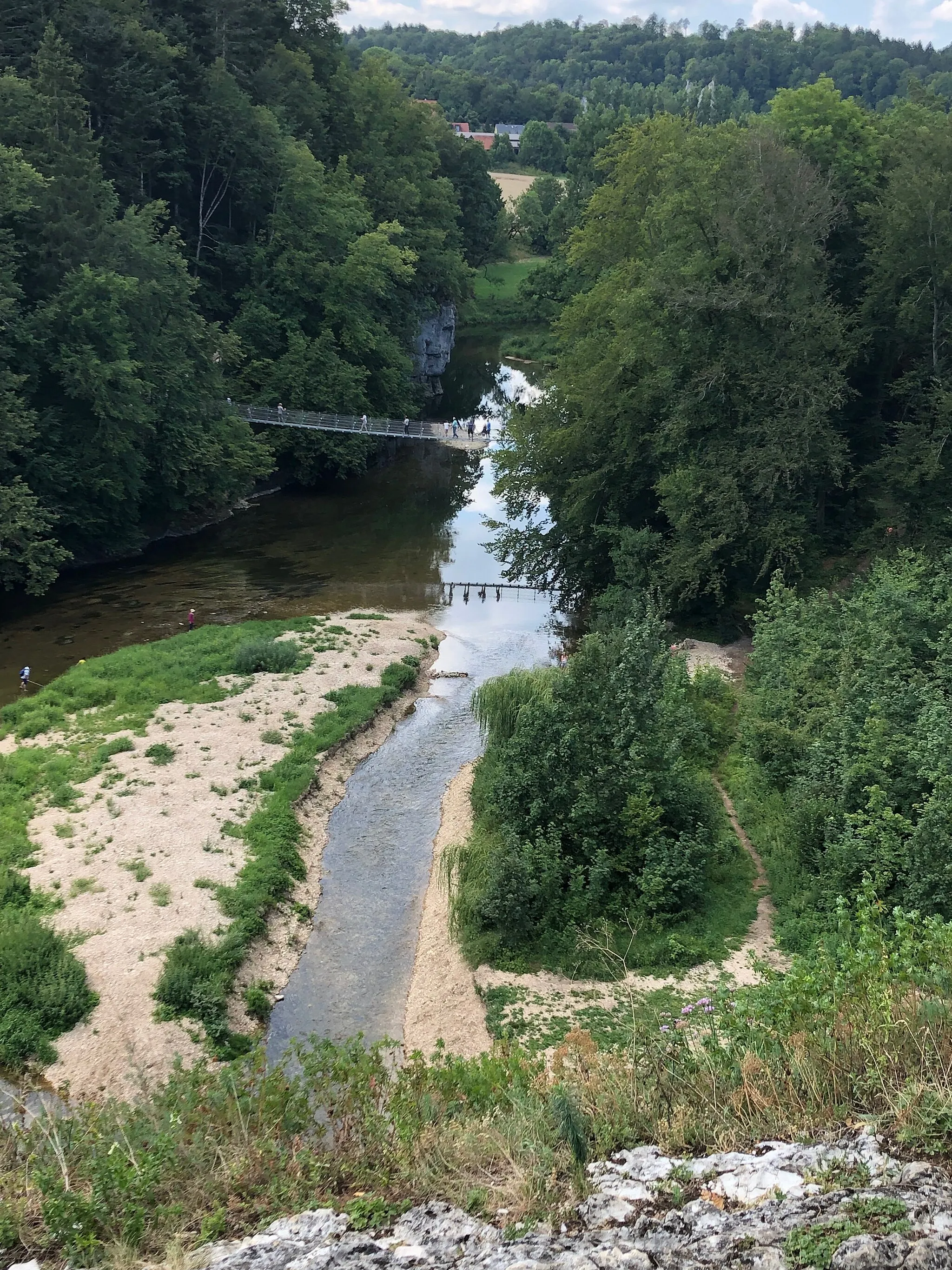 Photo showing: Die Donau vom Amalienfelsen im Fürstlichen Park Inzigkofen