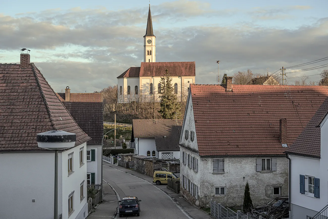 Photo showing: Waldstetten (Kreis Günzburg), village and church