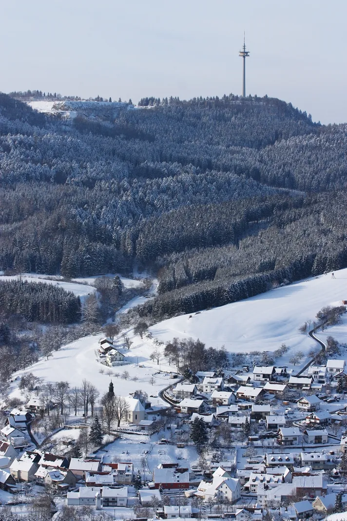 Photo showing: View on Hausen am Tann and Plettenberg (district Zollernalbkreis) in winter