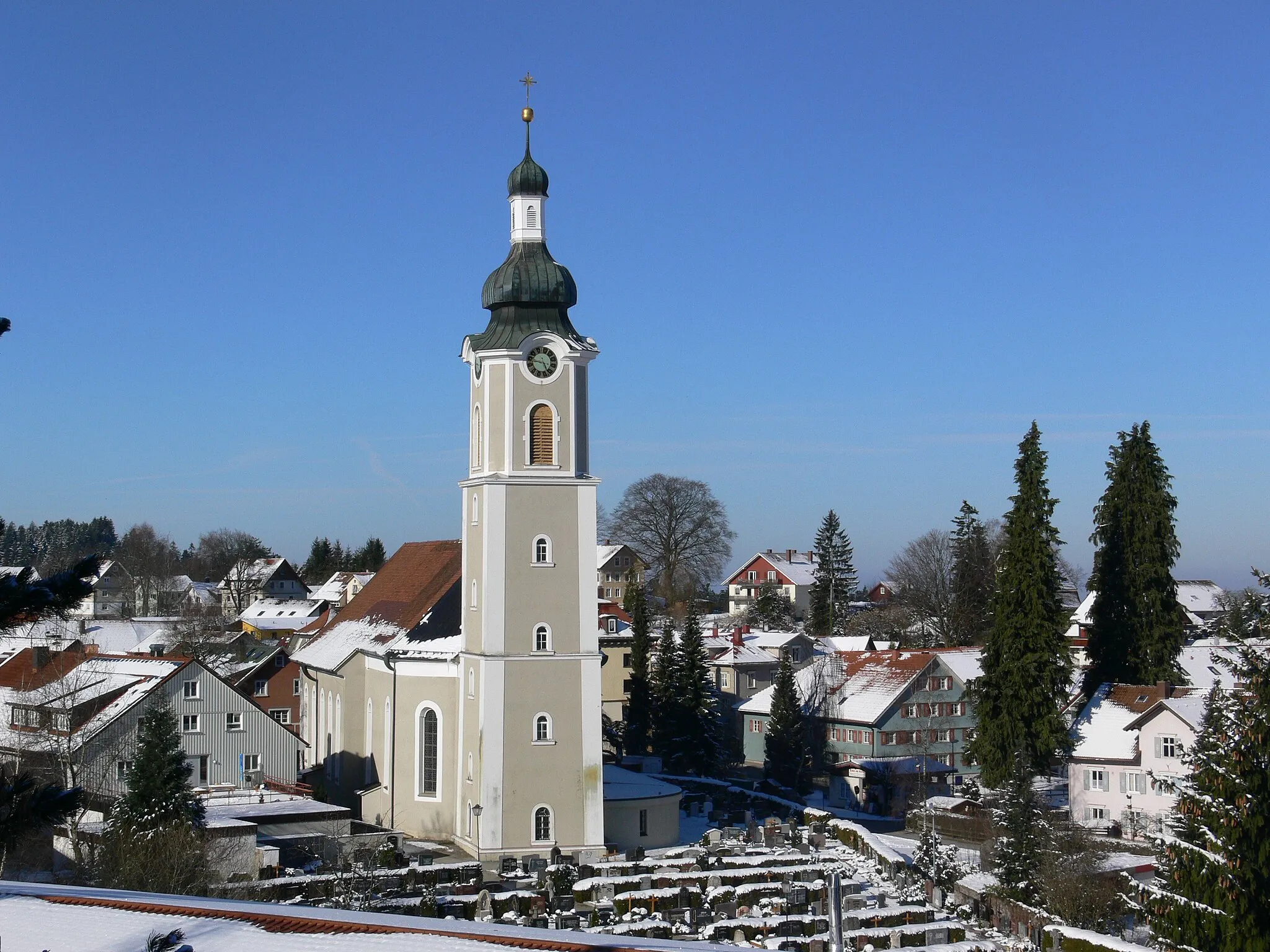 Photo showing: Blick auf Scheidegg mit Pfarrkirche St. Gallus