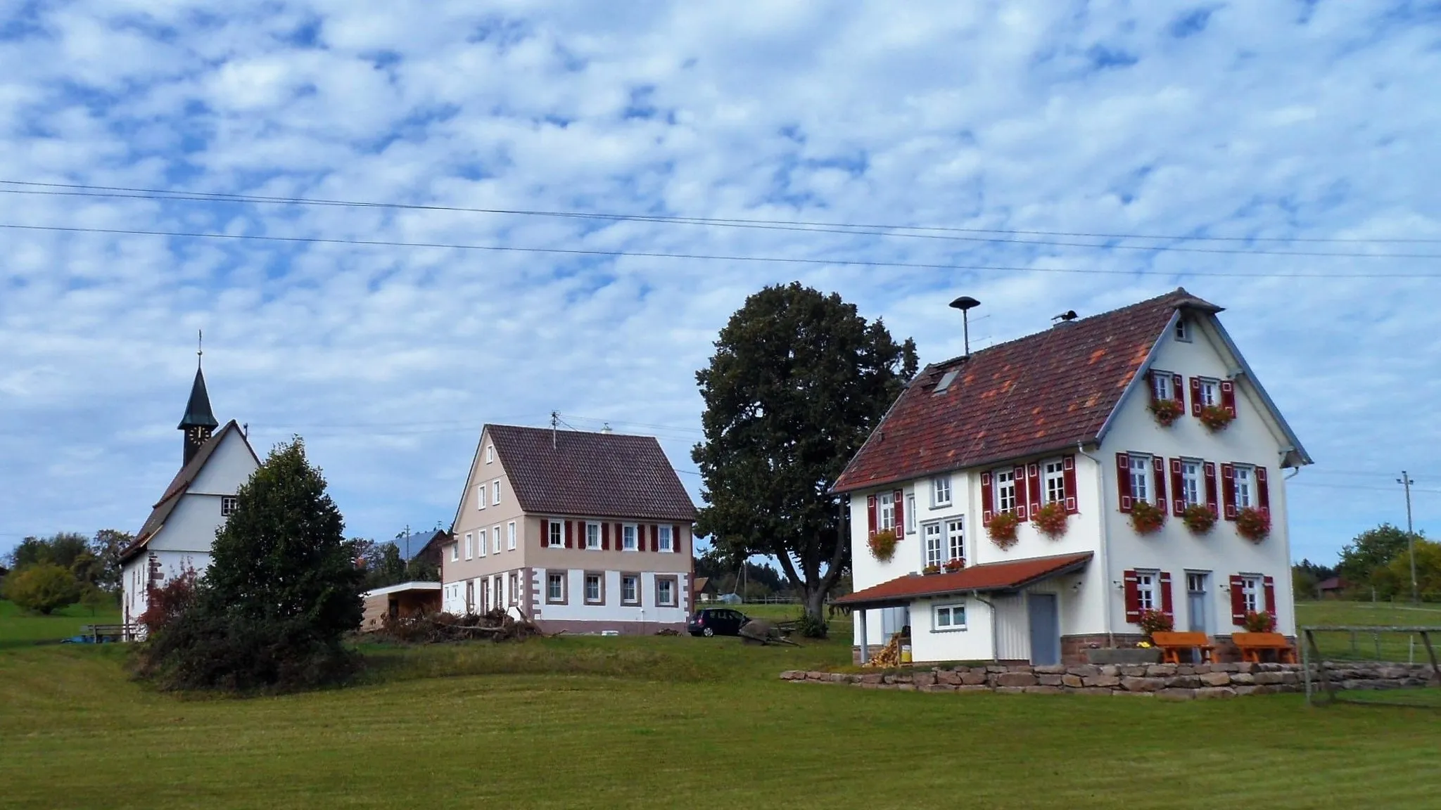 Photo showing: Gaugenwald: Kirche, ehemaliges Schulhaus und Rathaus