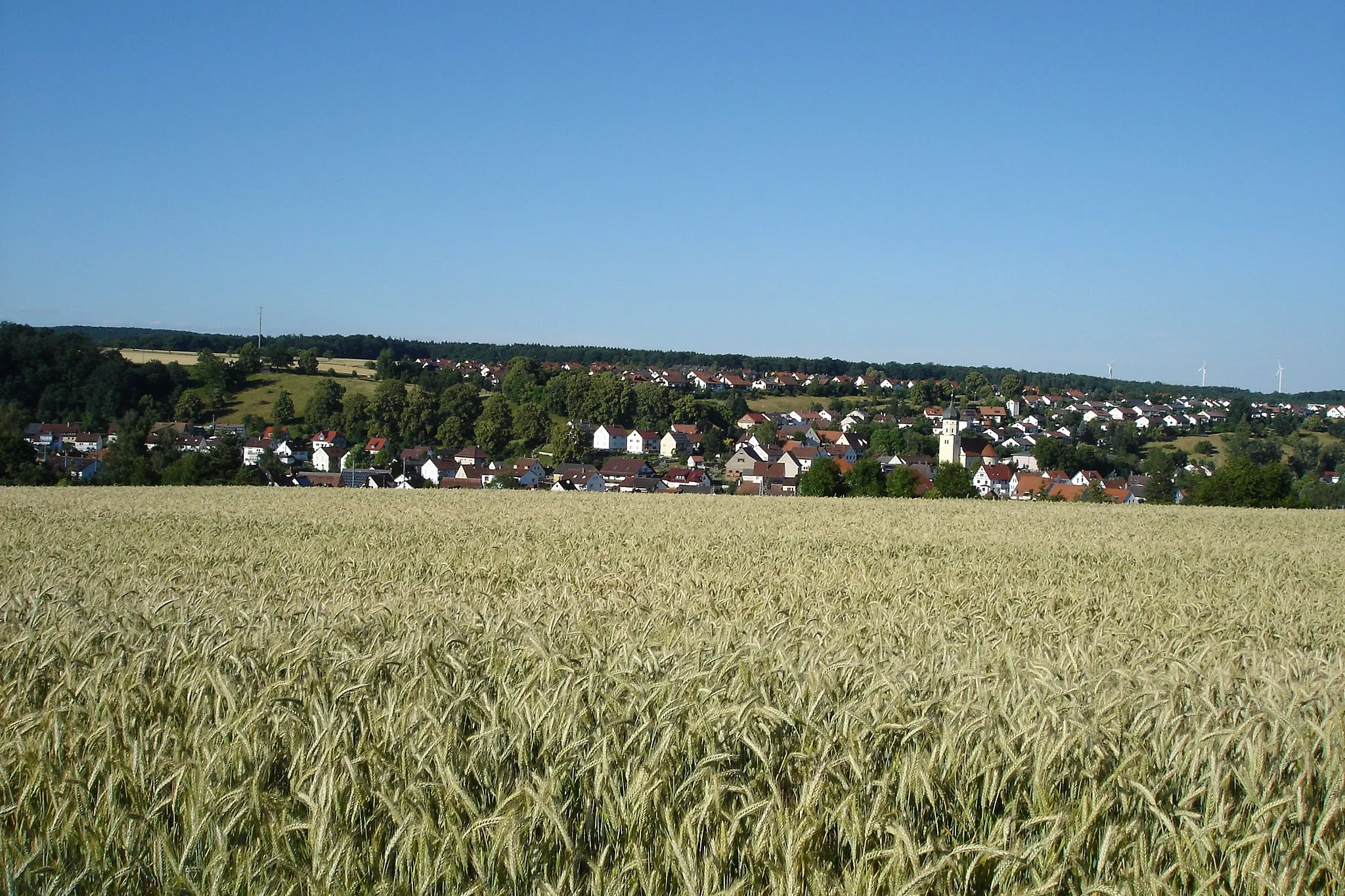 Photo showing: Westerstetten: view of the main part of the village.