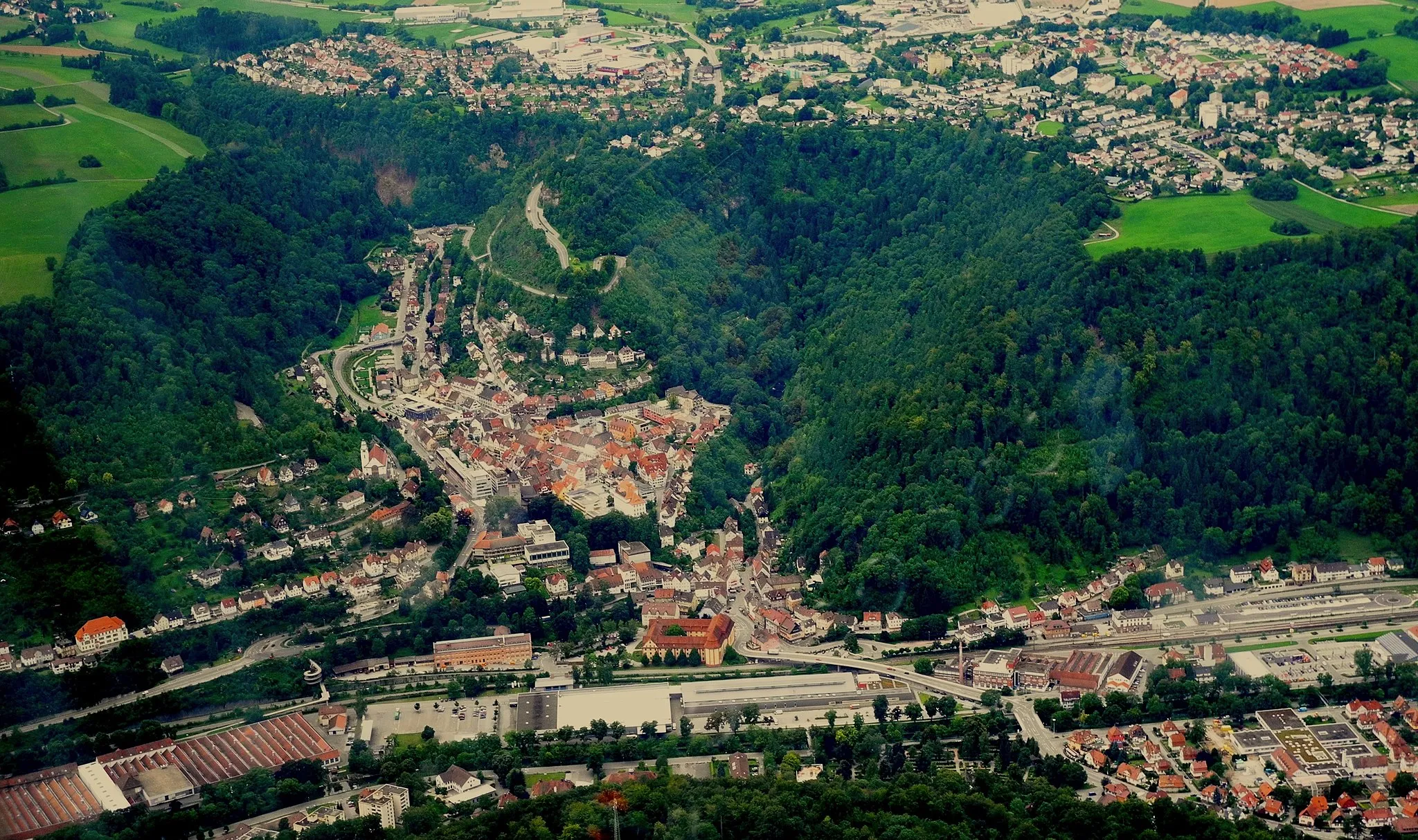 Photo showing: Luftaufnahme der Stadt Oberndorf/N