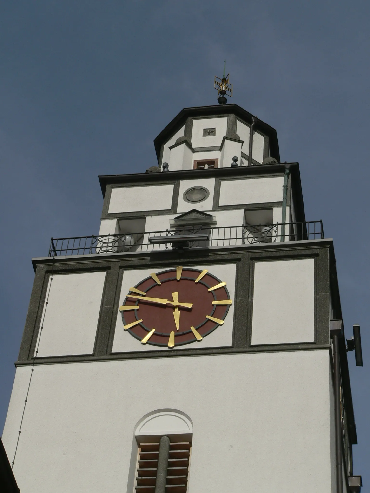 Photo showing: Clock of the church Evangelische Stadtkirche, Oberndorf am Neckar, Germany