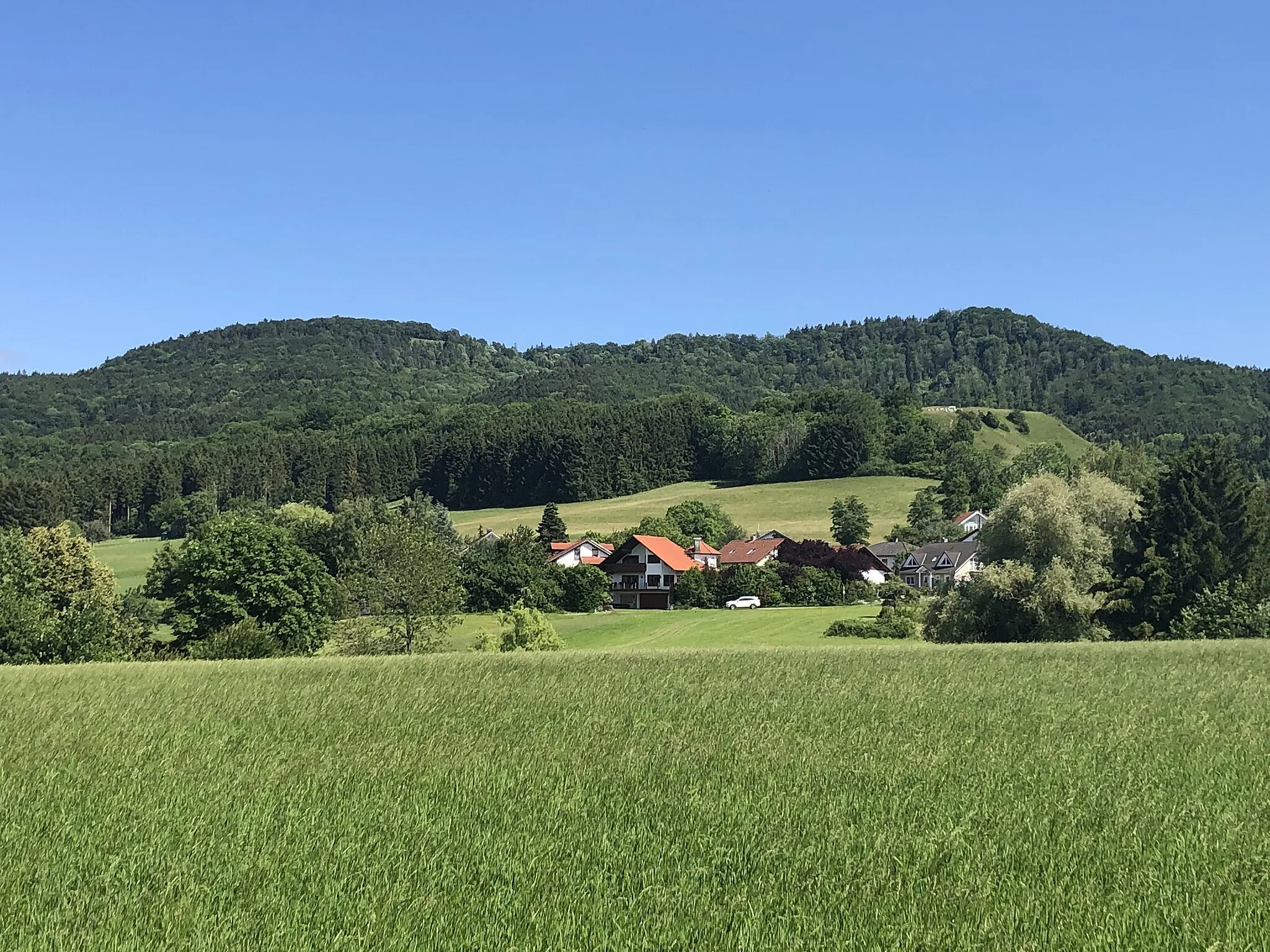 Photo showing: Blasenberg links, Heiligenkopf rechts, im Vordergrung Bisingen-Thanheim