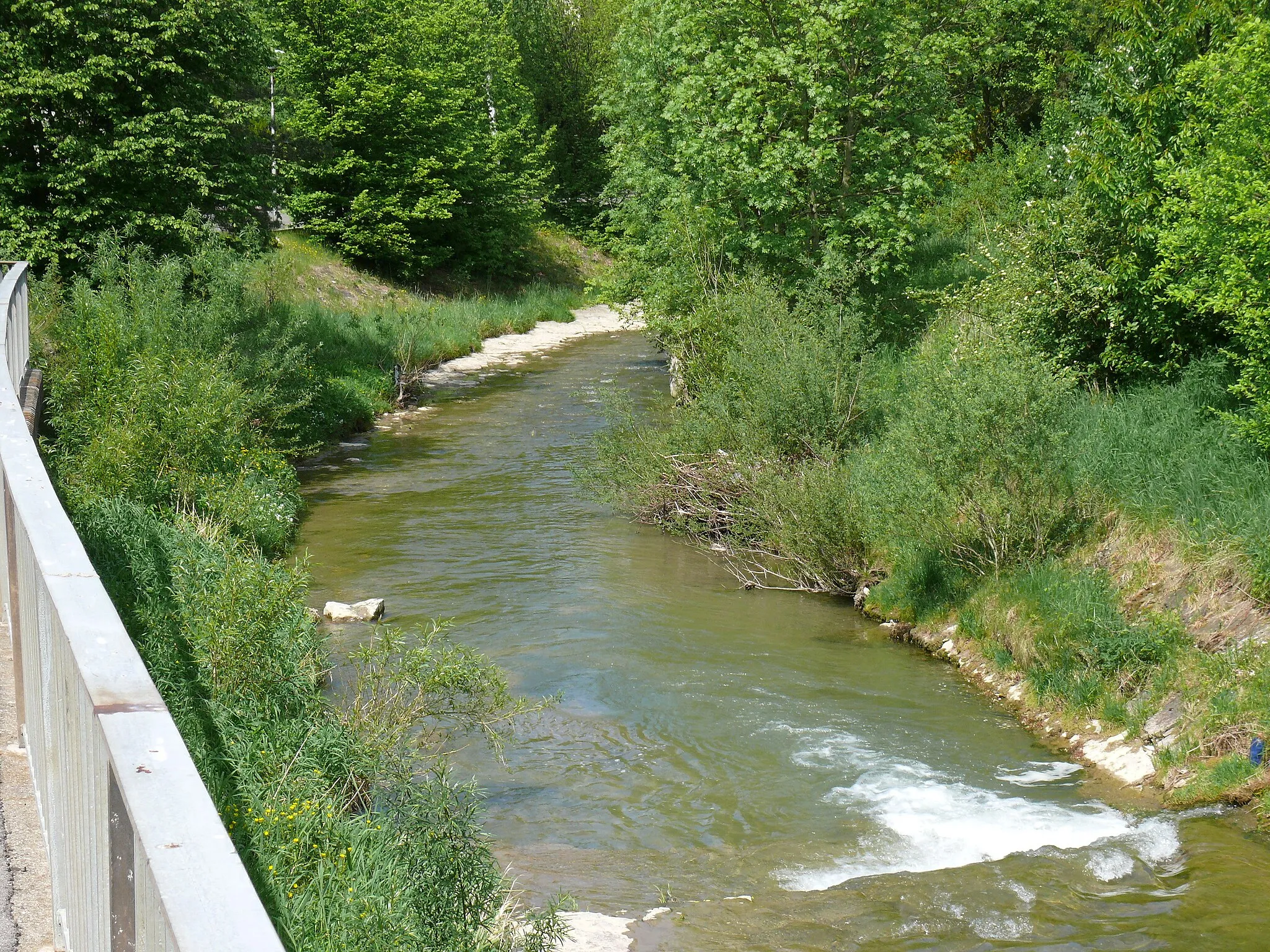 Photo showing: River Steinlach in Ofterdingen