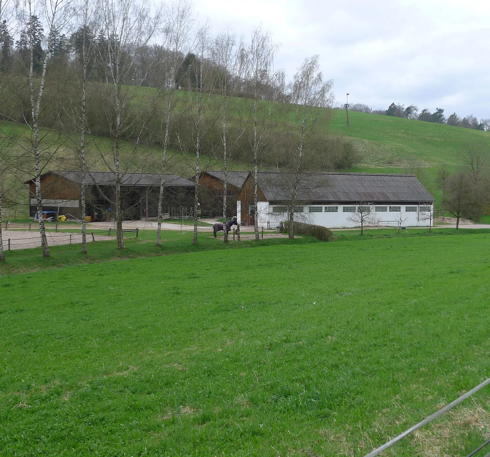 Photo showing: De paardenstallen bij de Obere Mühle in het Siebenmühlental (Stuttgart)