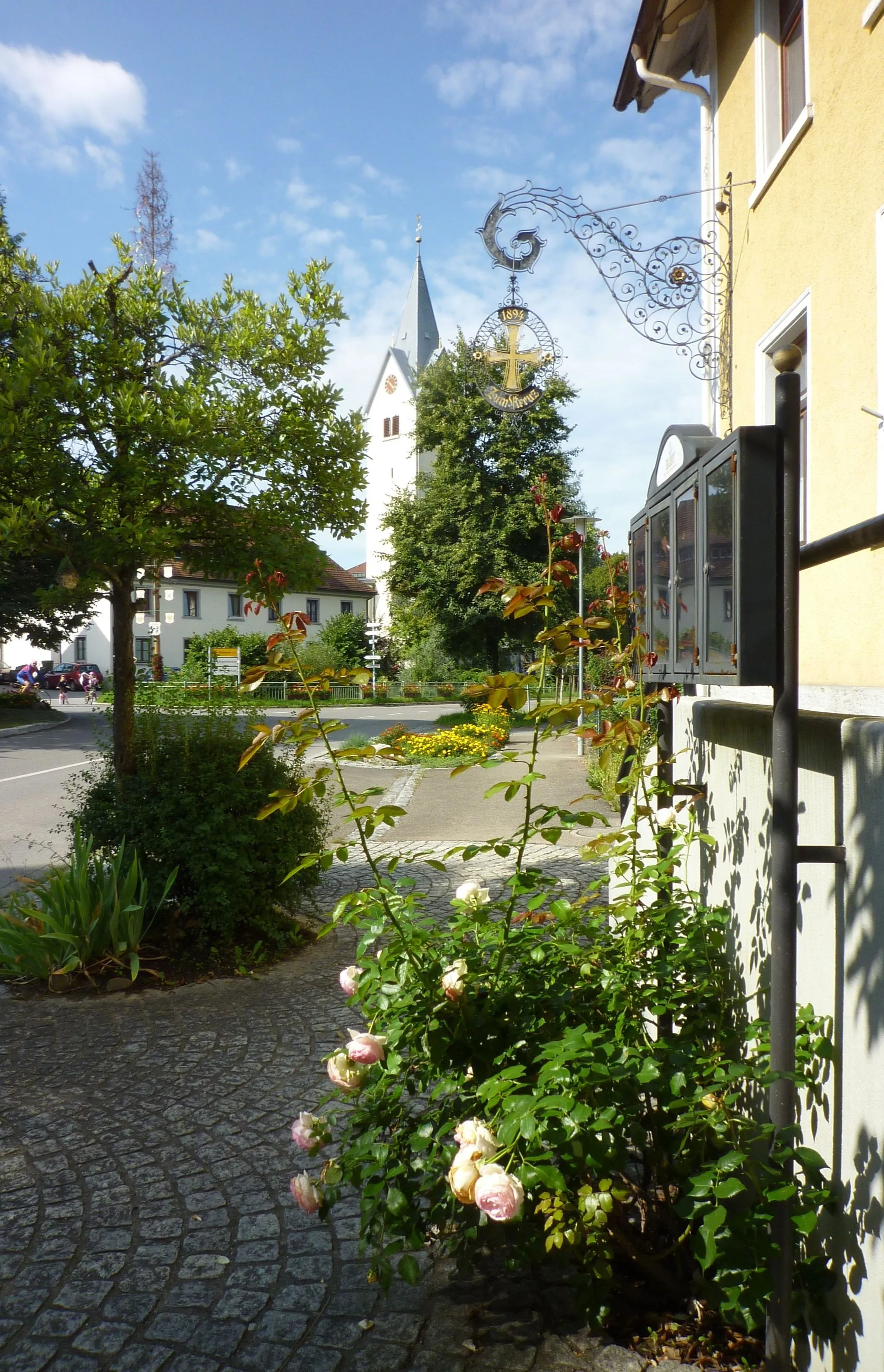 Photo showing: Tettnang - Laimnau, Schild zum Kreuz