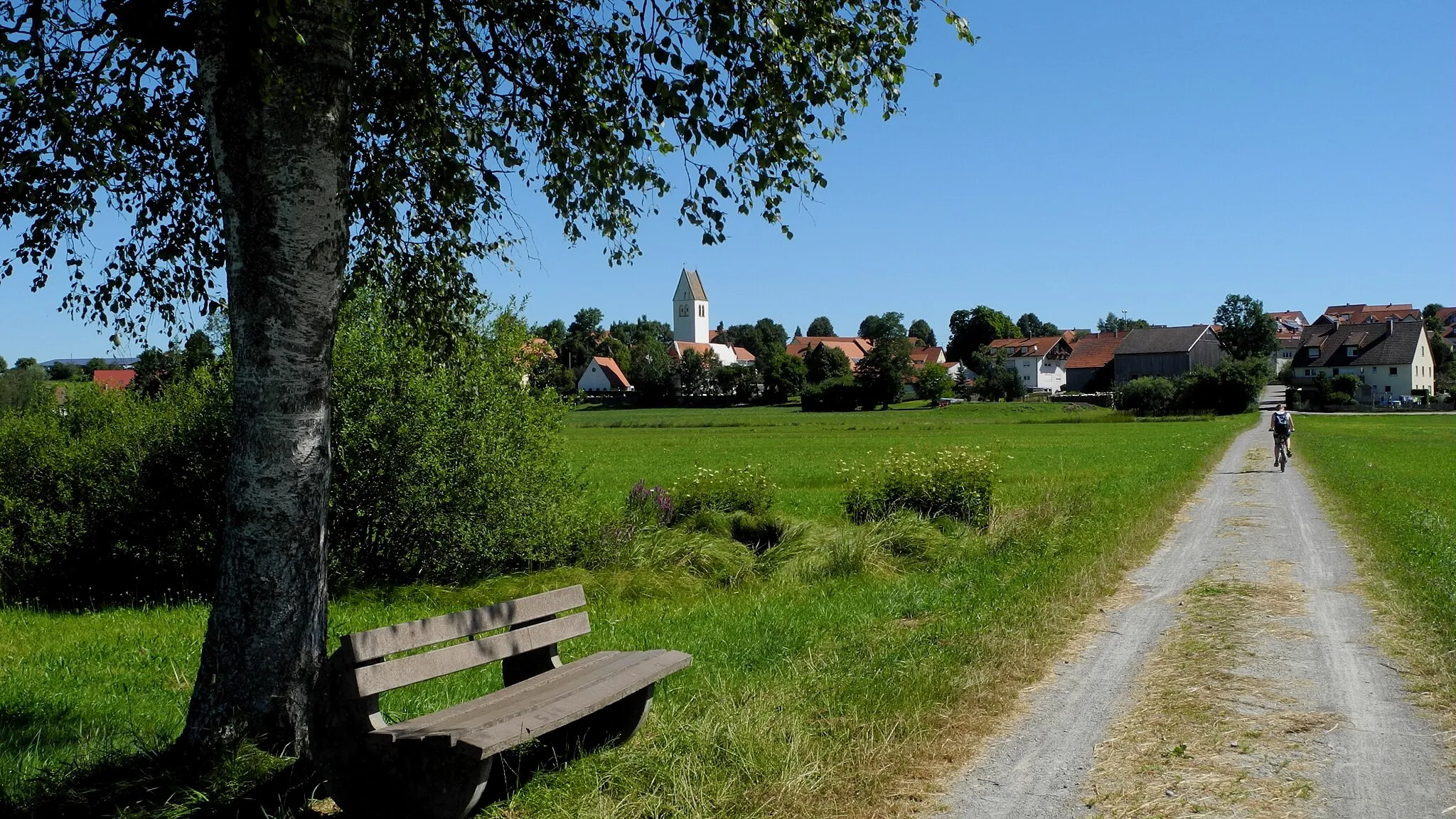 Photo showing: Bad Wurzach - Dietmanns,Radweg mit Rastplatz