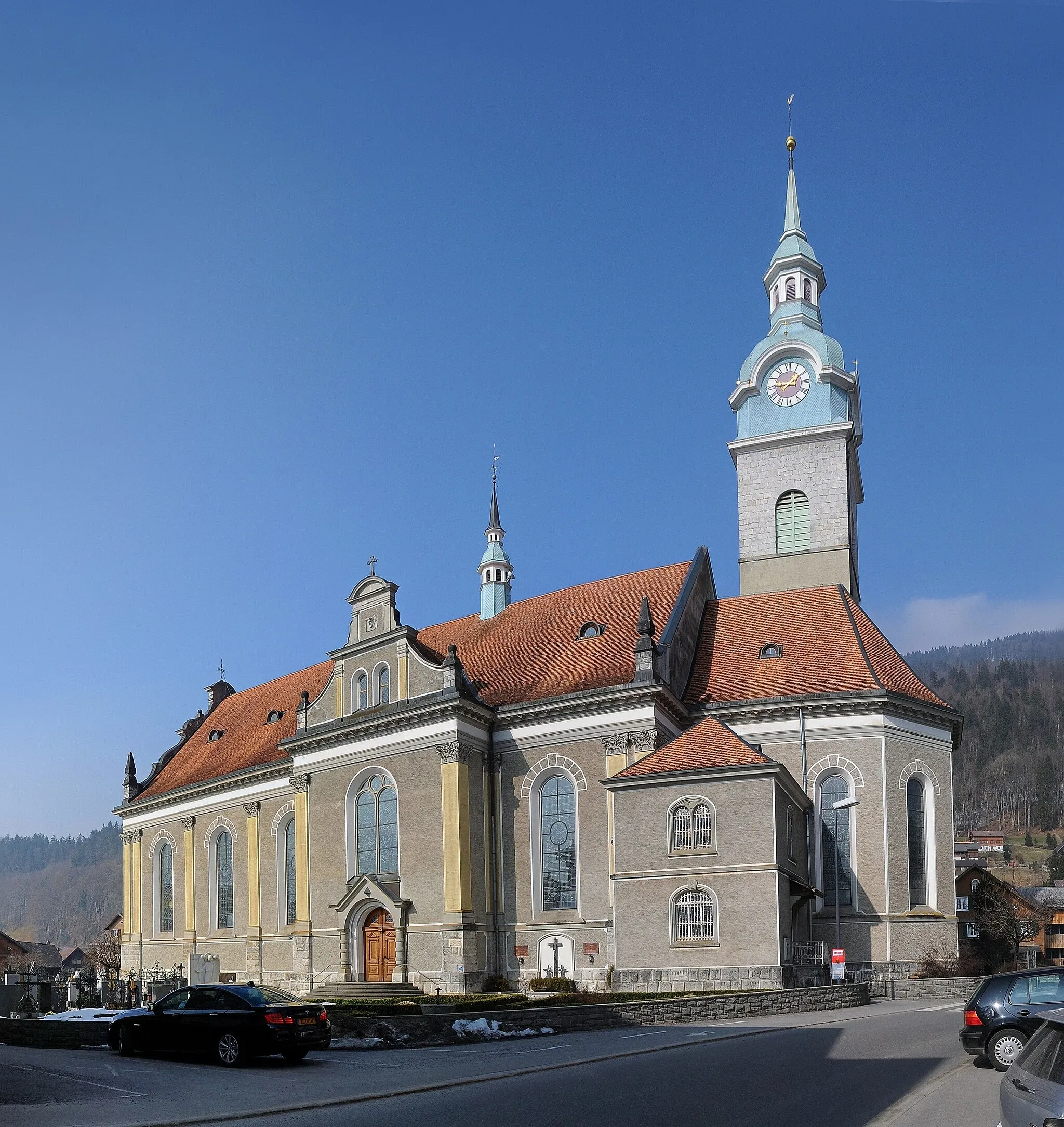 Photo showing: Pfarrkirche St.Jodok 190708 in Bezau