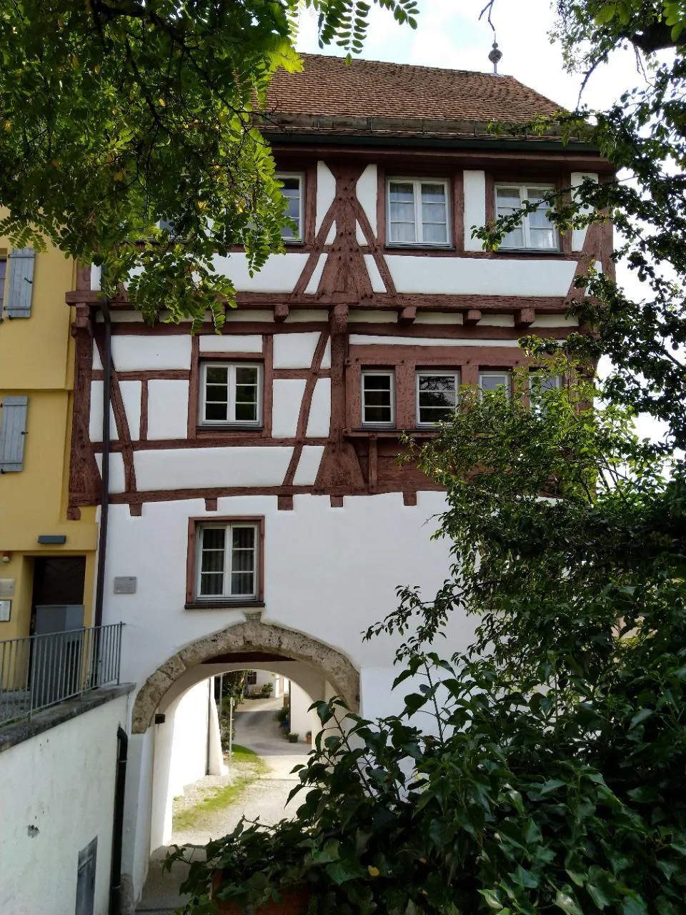 Photo showing: Ein bemerkenswerter spätmittelalterlicher Fachwerkbau (15. Jh.) am Mühltörle in Riedlingen