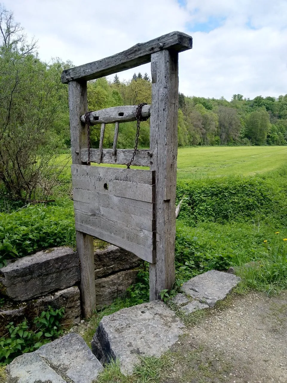 Photo showing: Stauwehr einer Wiesenwässerung an der Lone (Wässere)