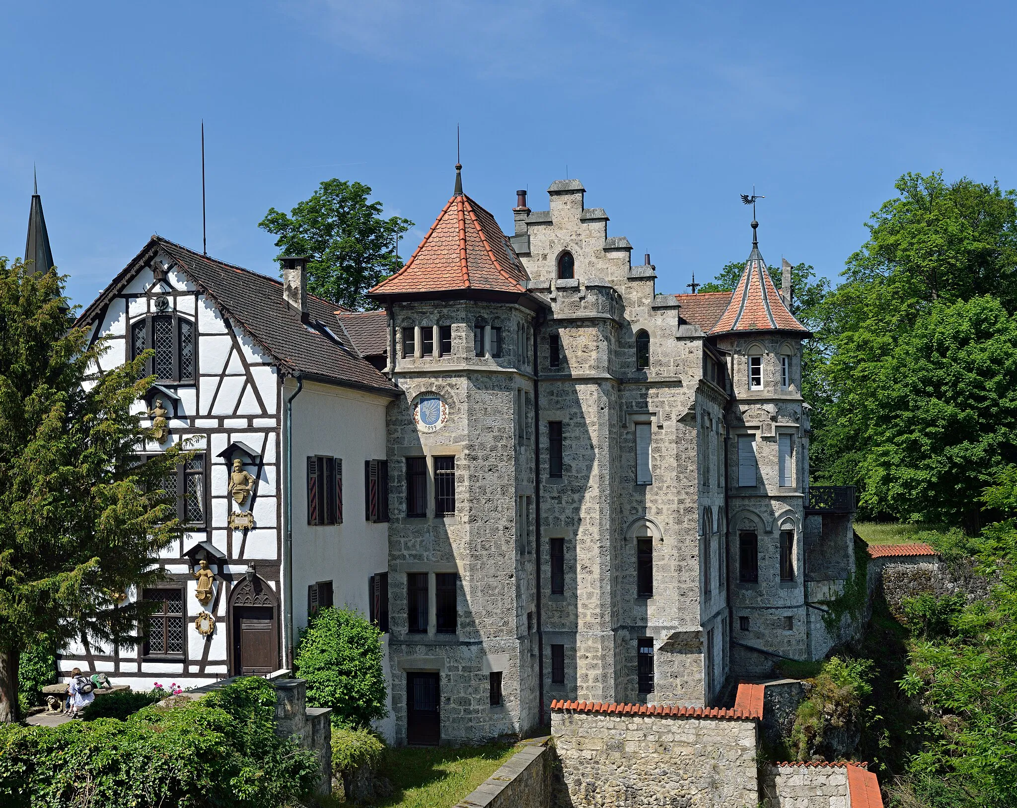 Photo showing: The Lichtenstein Castle. It is a eleven segment panoramic image.