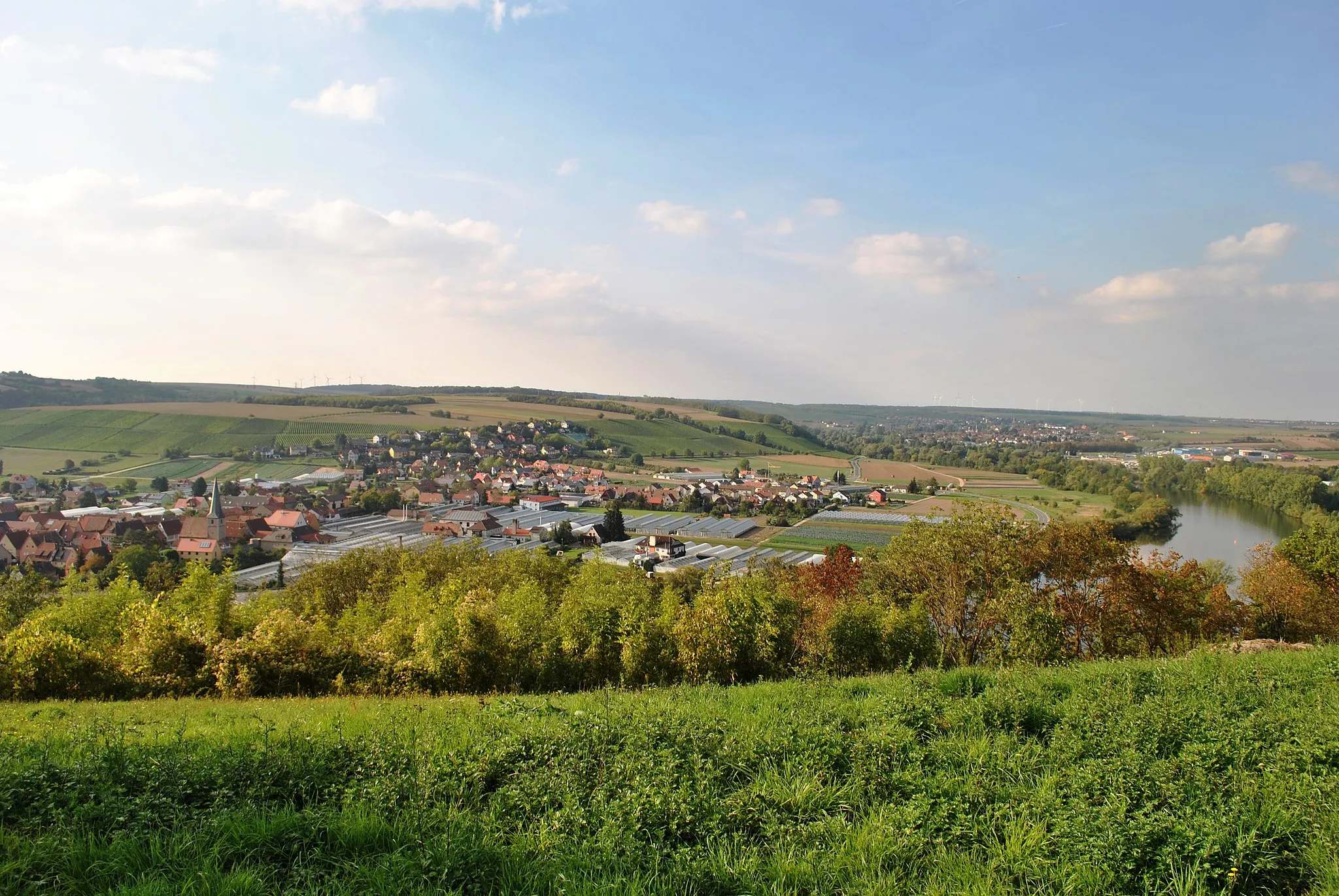 Photo showing: Panorama Segnitz, von der Marktbreiter Kapelle aus
