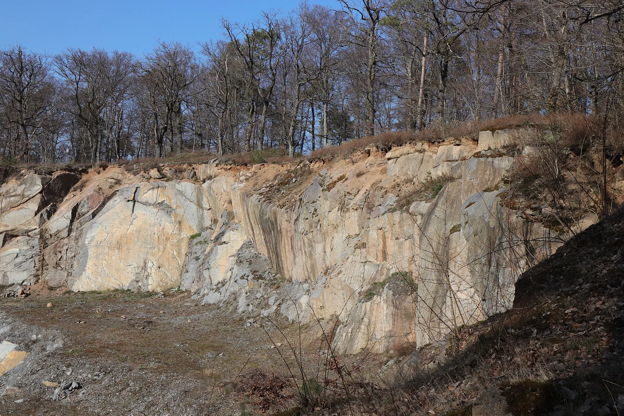 Photo showing: Quarry at Stengerts NWN of Gailbach, Geotope 661A004, ID 6021GT000001 (Bavarian soil information system)