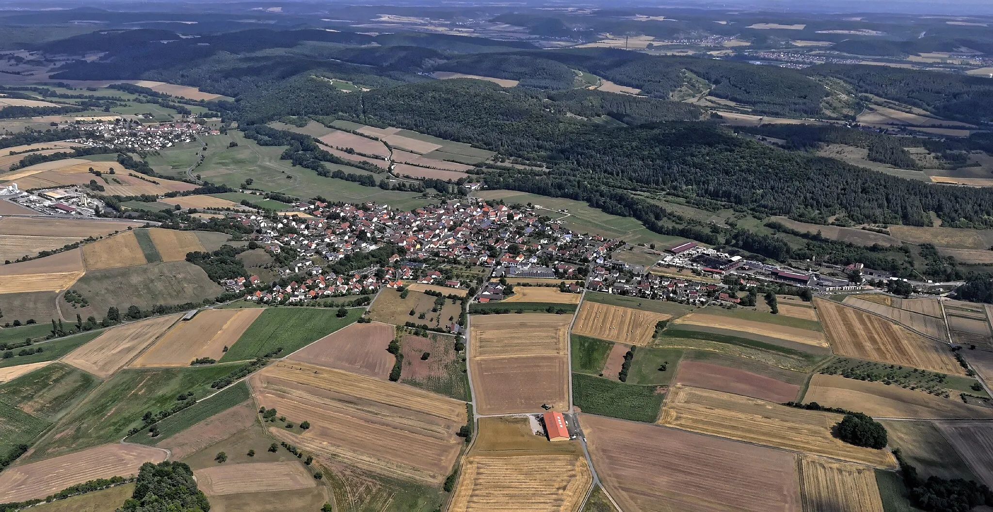 Photo showing: Bilder vom Flug Nordholz-Hammelburg 2015. Untererthal. Links hinten Obererthal.