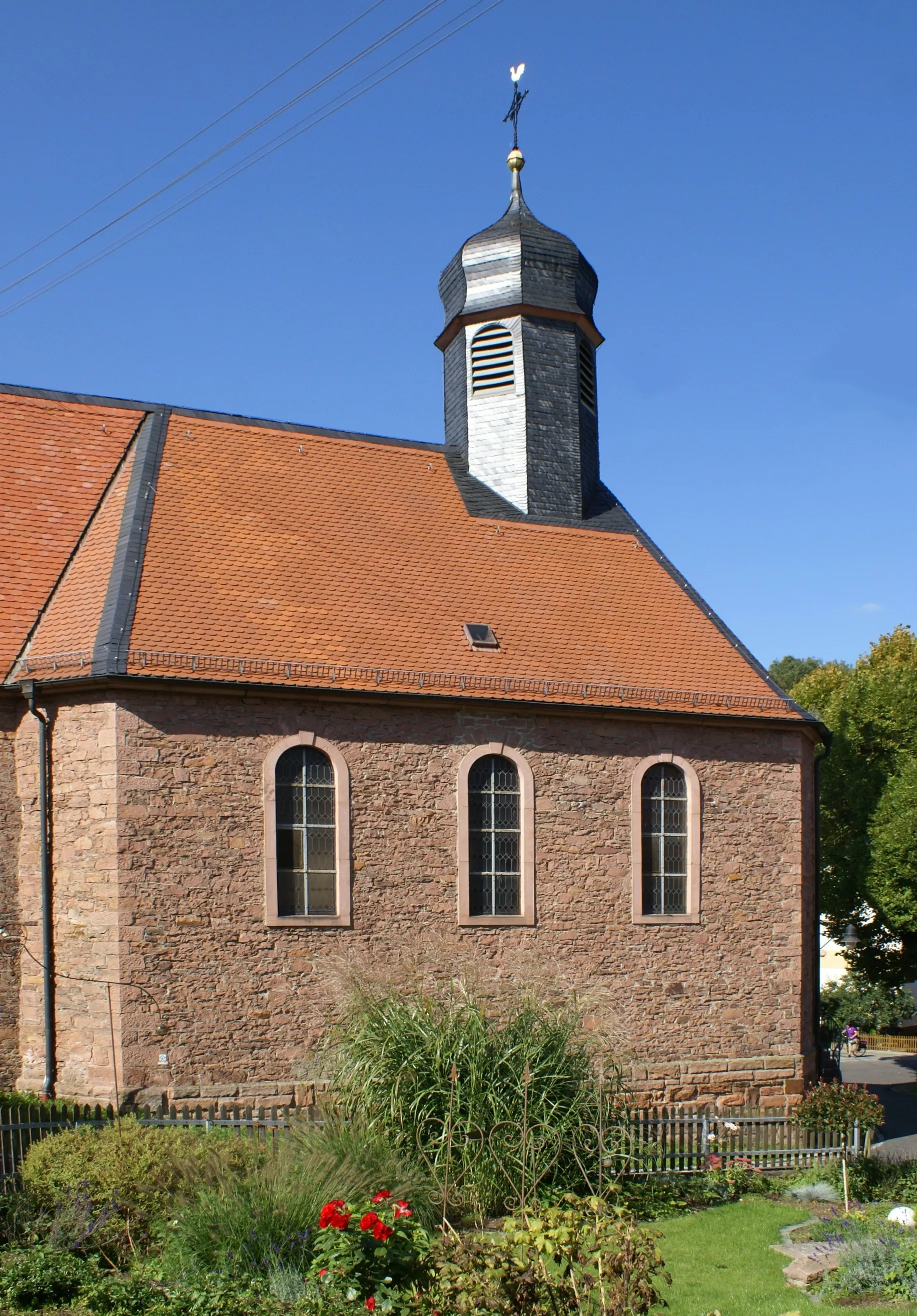 Photo showing: Partial view of the church St. Thekla in Habichsthal that belongs to Markt Frammersbach