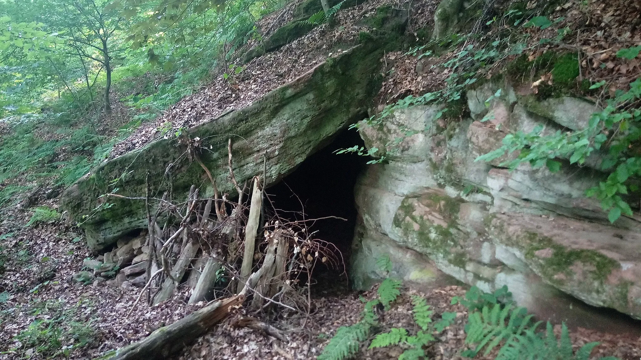 Photo showing: Zigeunerhöhle SE von Heppdiel (Höhle bei Eichenbühl)