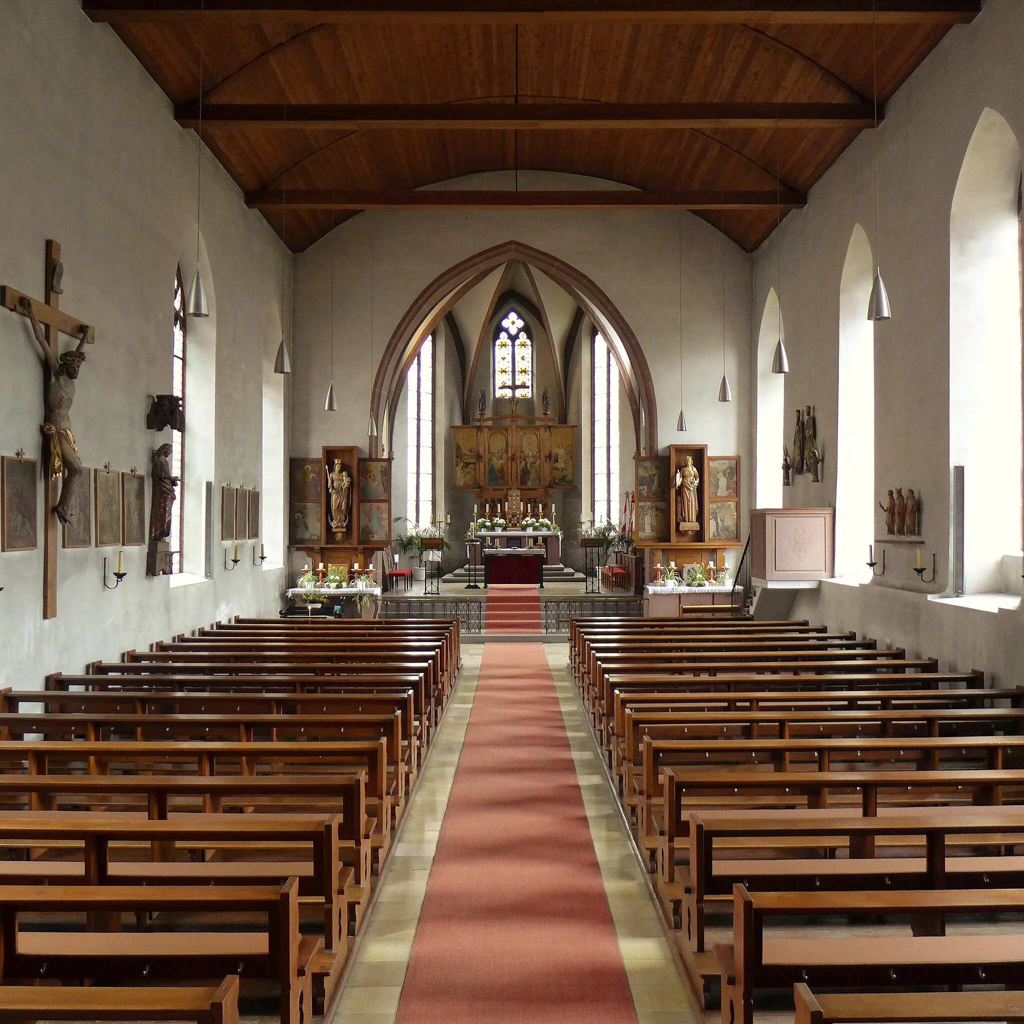 Photo showing: Kirche Mariä Himmelfahrt, Stadtprozelten, Inneres mit Blick zur Apsis