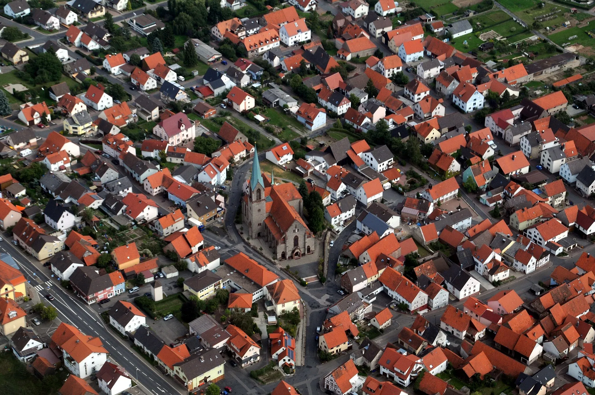 Photo showing: Höpfingen, Baden-Württemberg, Germany, aerial photograph