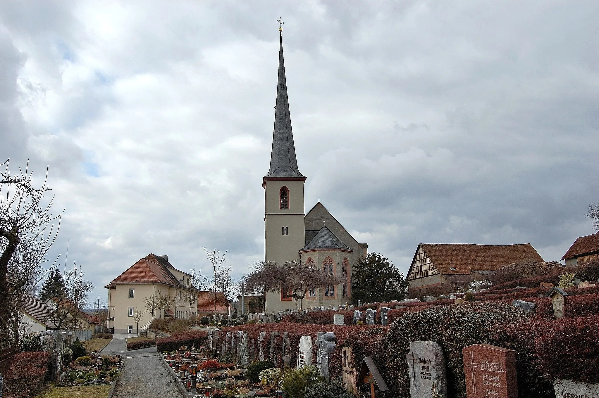 Photo showing: Wollbach, Unterfranken, Pfarrkirche St. Bonifatius in Wollbach