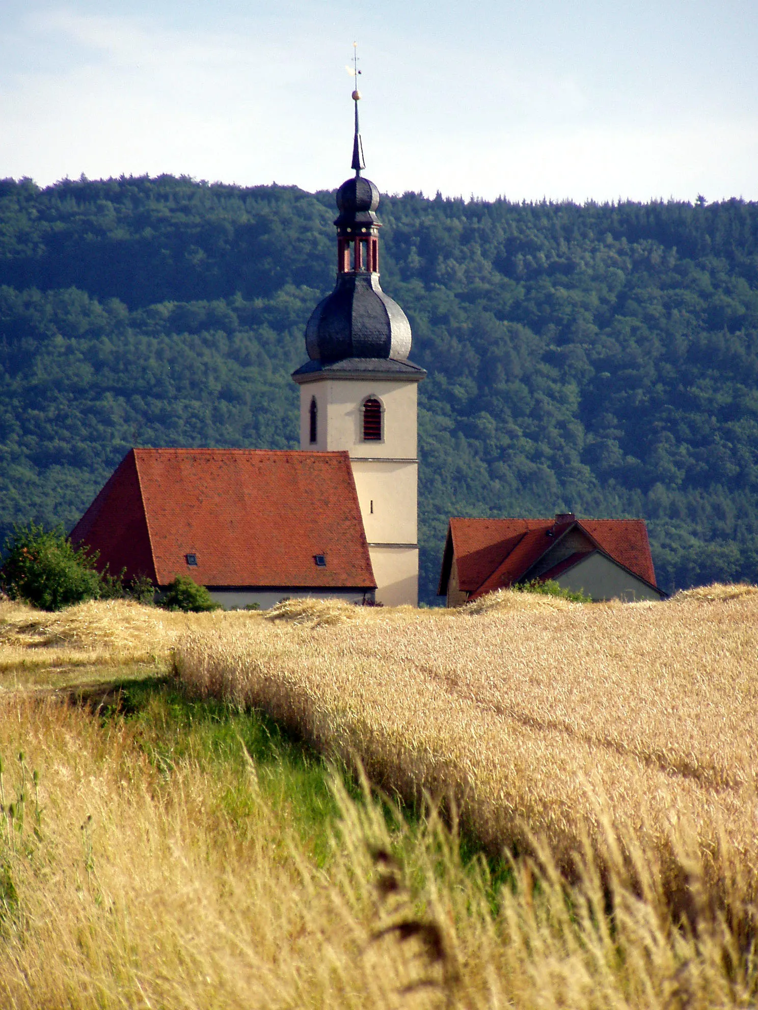 Photo showing: Die evangelische Dorfkirche von Wiesenbronn / Unterfranken