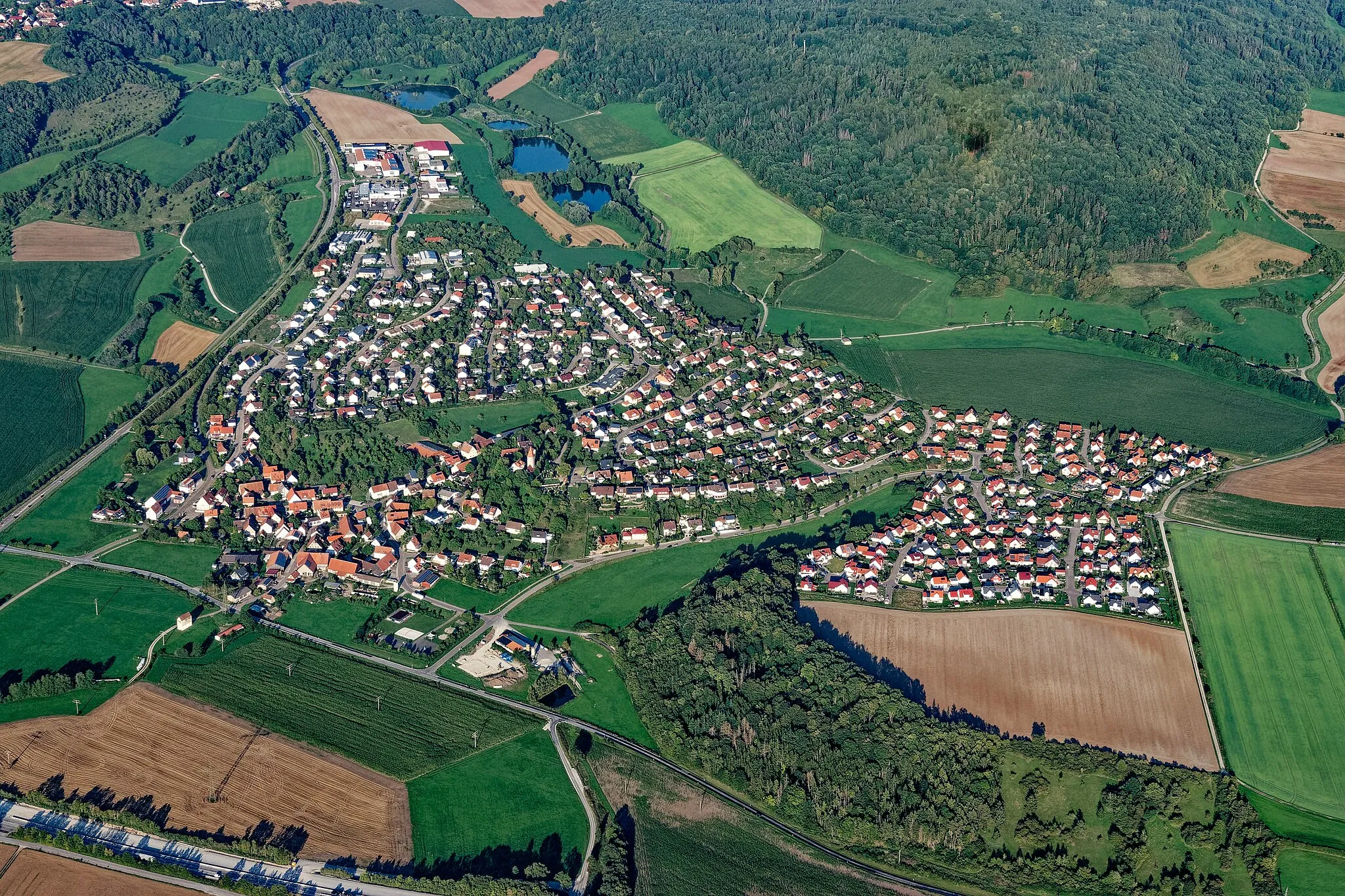 Photo showing: Photographed from the balloon basket.