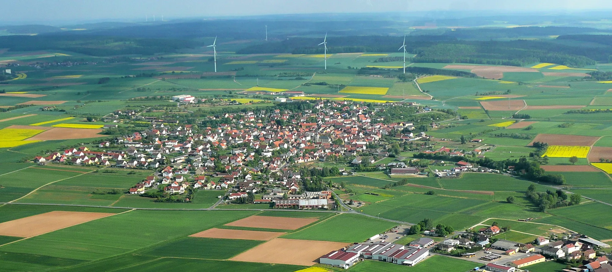 Photo showing: Aerial view of Steinfeld (Lower Franconia), Germany