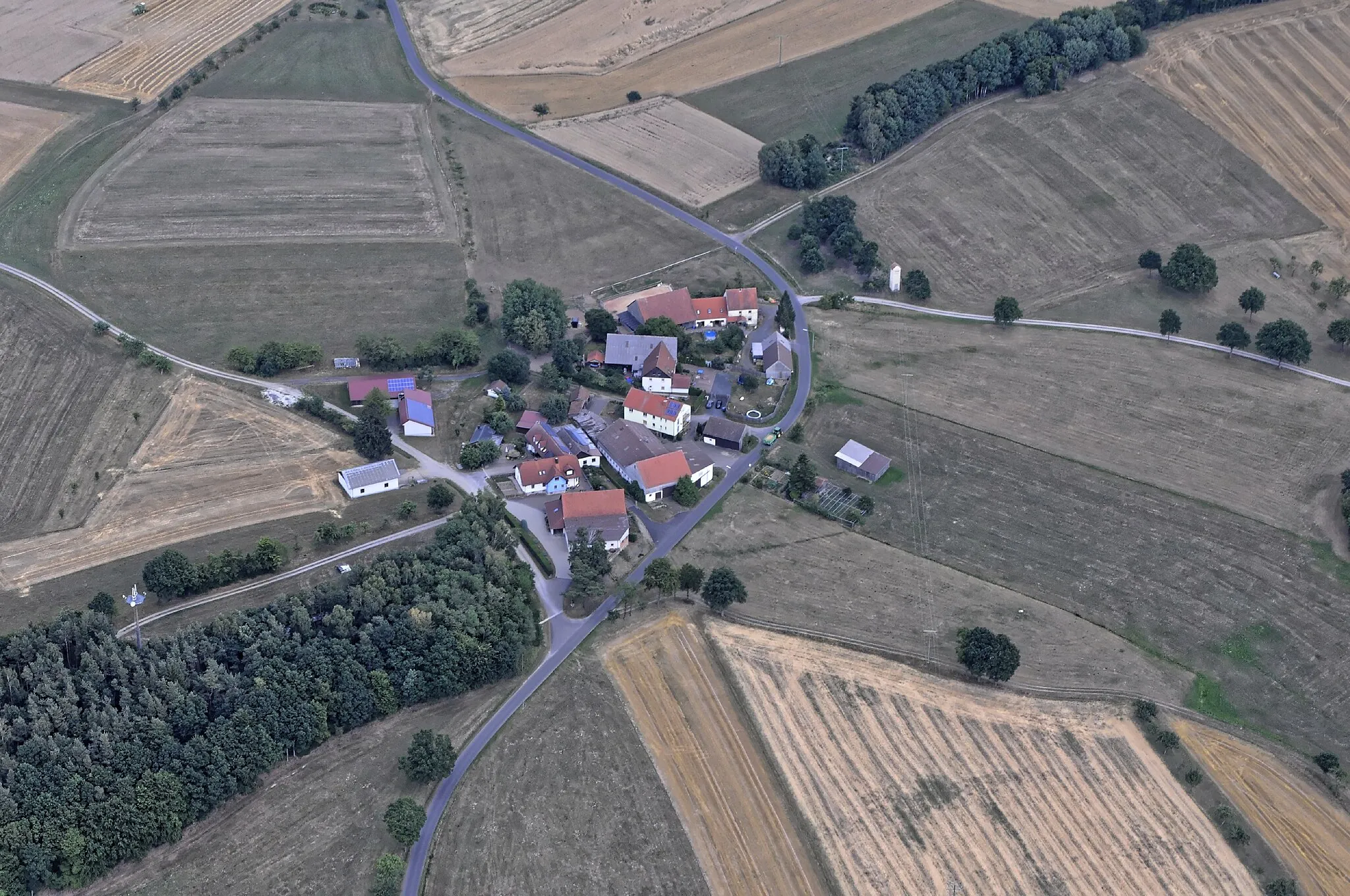 Photo showing: Bilder vom Flug Nordholz-Hammelburg 2015: Obergeiersnest, Ortsteil von Schondra.